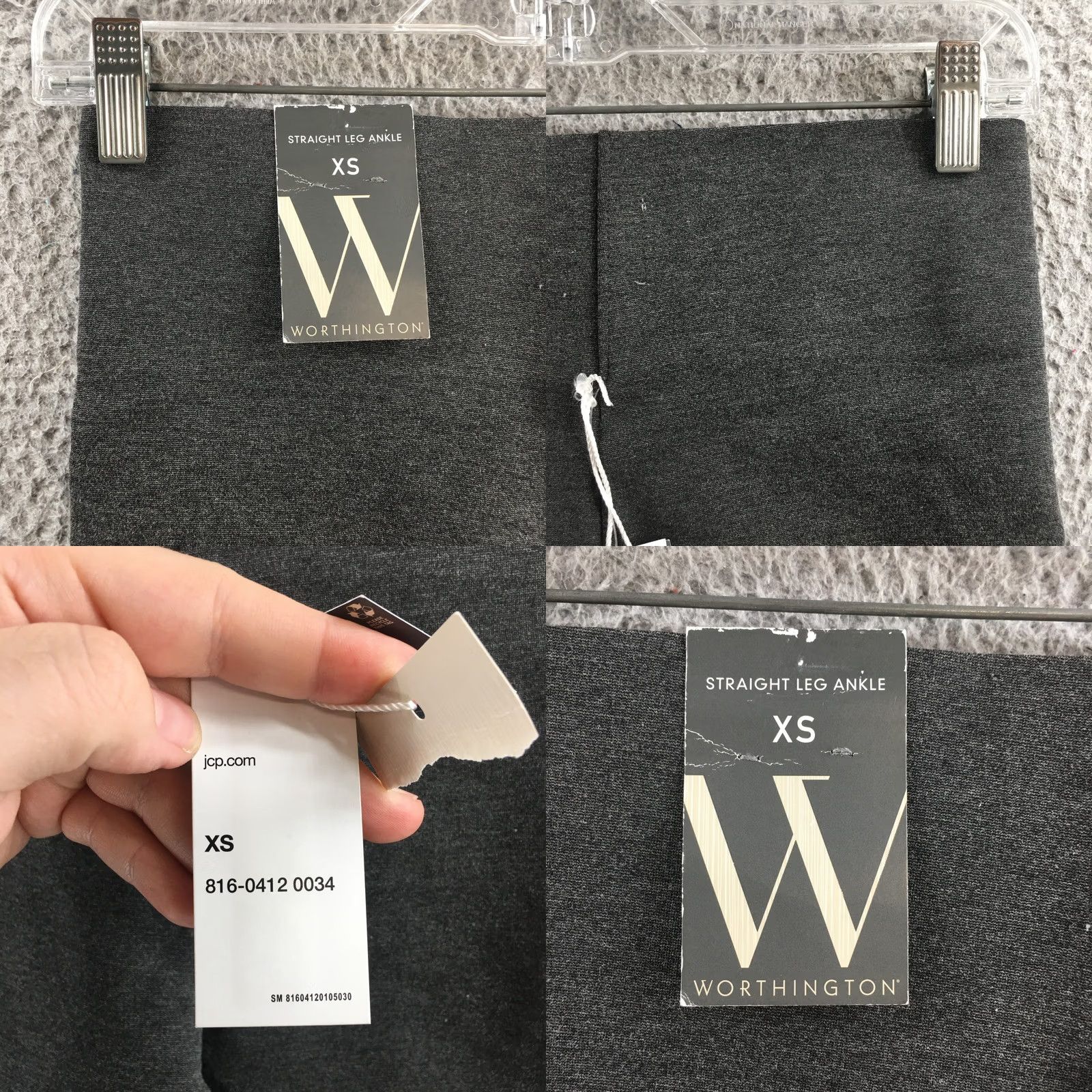 Worthington Worthington Straight Leg Ankle Pants Womens XS Gray Mid Rise Pull On Stretch NEW Size 26" / US 2 / IT 38 - 9 Thumbnail