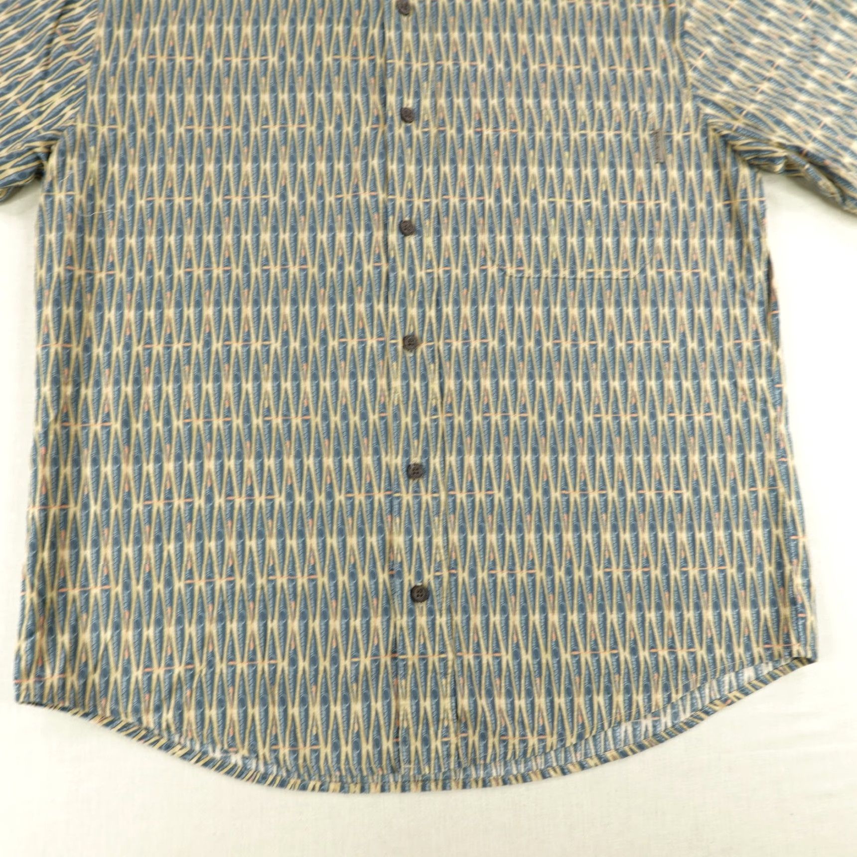 Vintage Woolrich Button-Up Shirt Mens Medium Blue Geometric Outdoor Casual Short Sleeve Size US M / EU 48-50 / 2 - 4 Thumbnail