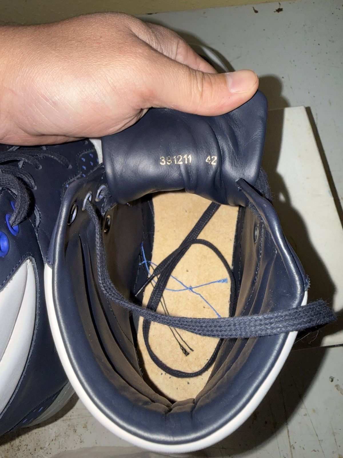 Balenciaga Balenciaga Leather High-Top Trainers Blue/White Size US 9 / EU 42 - 8 Thumbnail