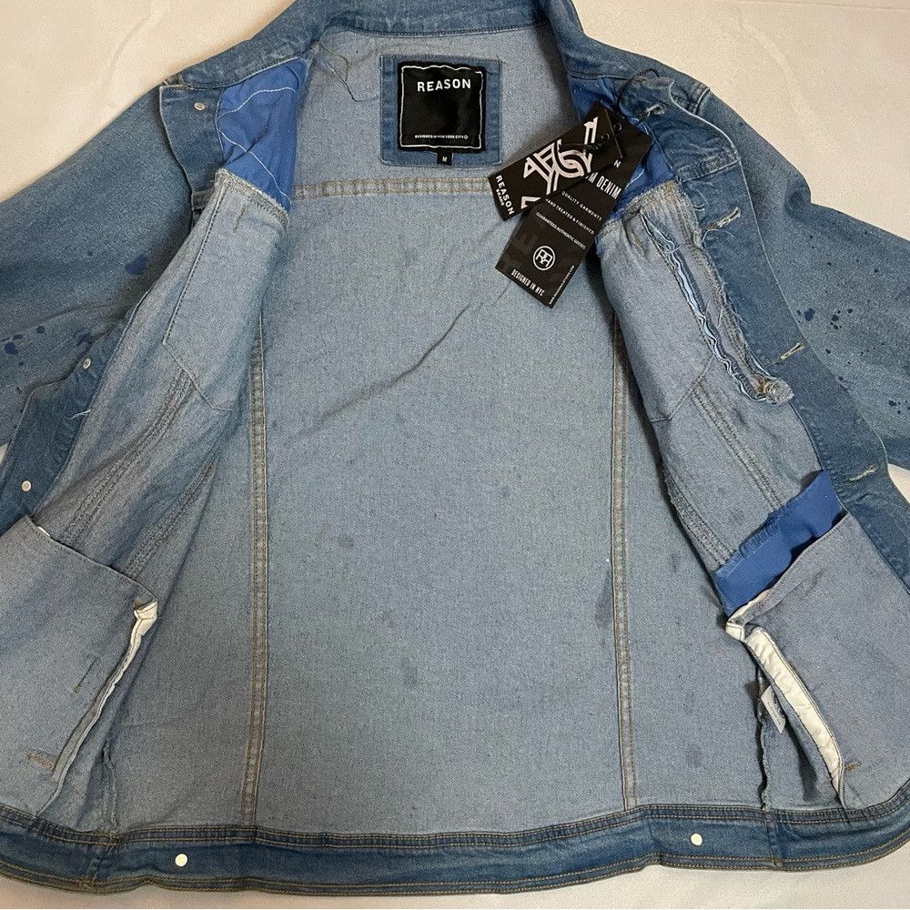 Reason NWT New Reason Paint Splatter Denim Jacket SIze M Size US M / EU 48-50 / 2 - 7 Thumbnail