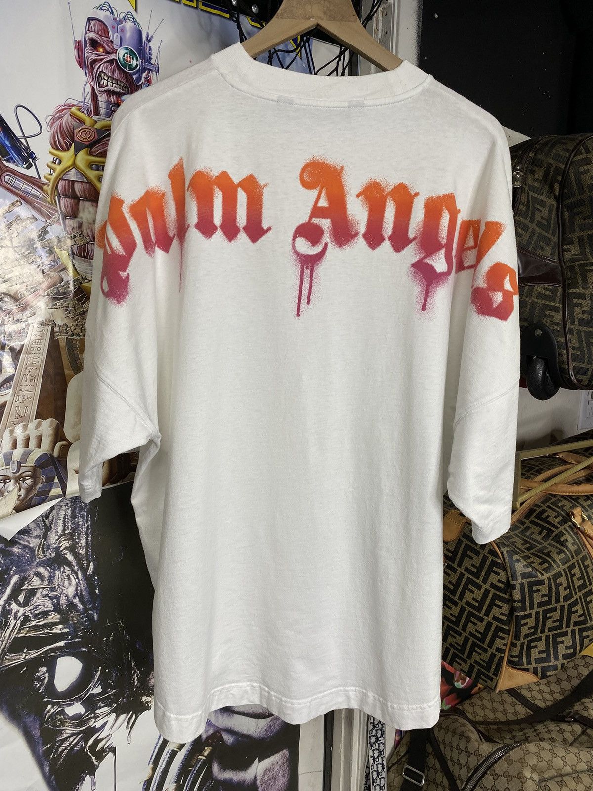 T-shirt Homme Palm Angels Spellout Blanc - Taille 2XL, Occasion