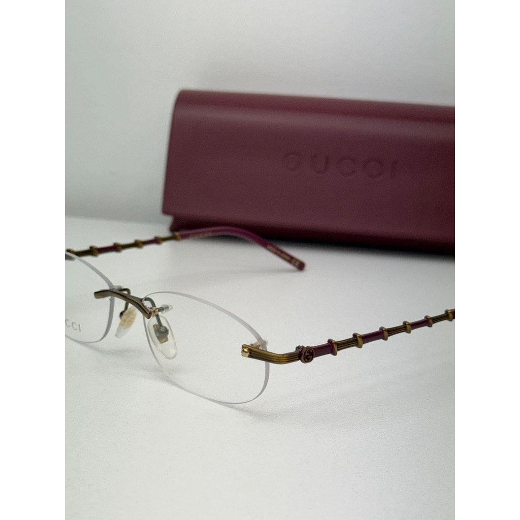 Gucci NEW Gucci GG0857OK Bronze Bamboo Rimless Eyeglass Frames Size ONE SIZE - 2 Thumbnail