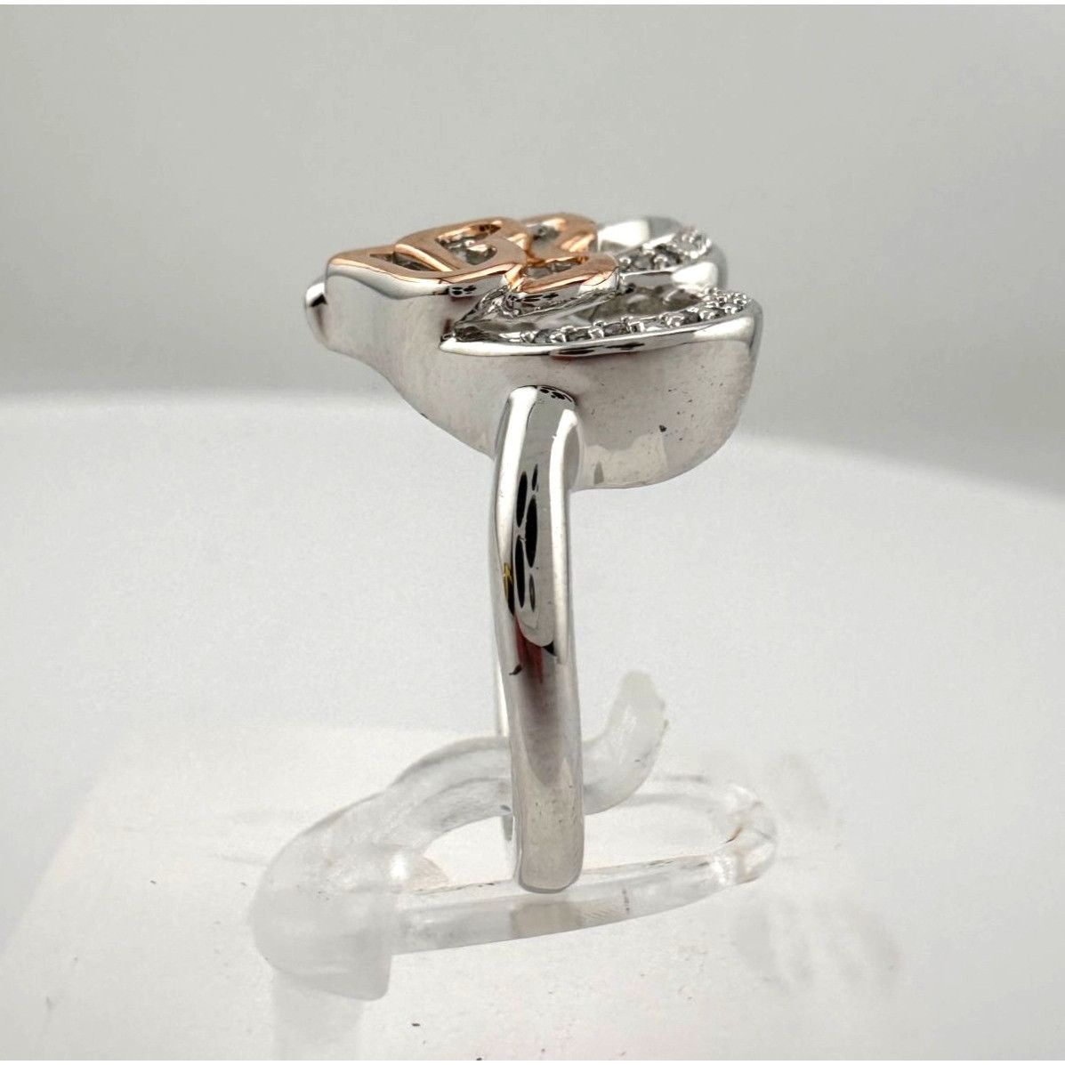 Other Natural Diamond Triple Heart Ring - Two Tone - Size 7.25 Size ONE SIZE - 7 Thumbnail