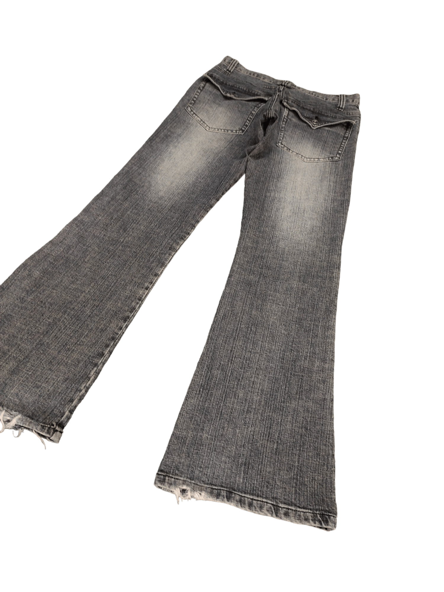If Six Was Nine Flare Jeans Nylaus Distress Faded Boot Cut Y2k Mudmax Size US 29 - 12 Thumbnail