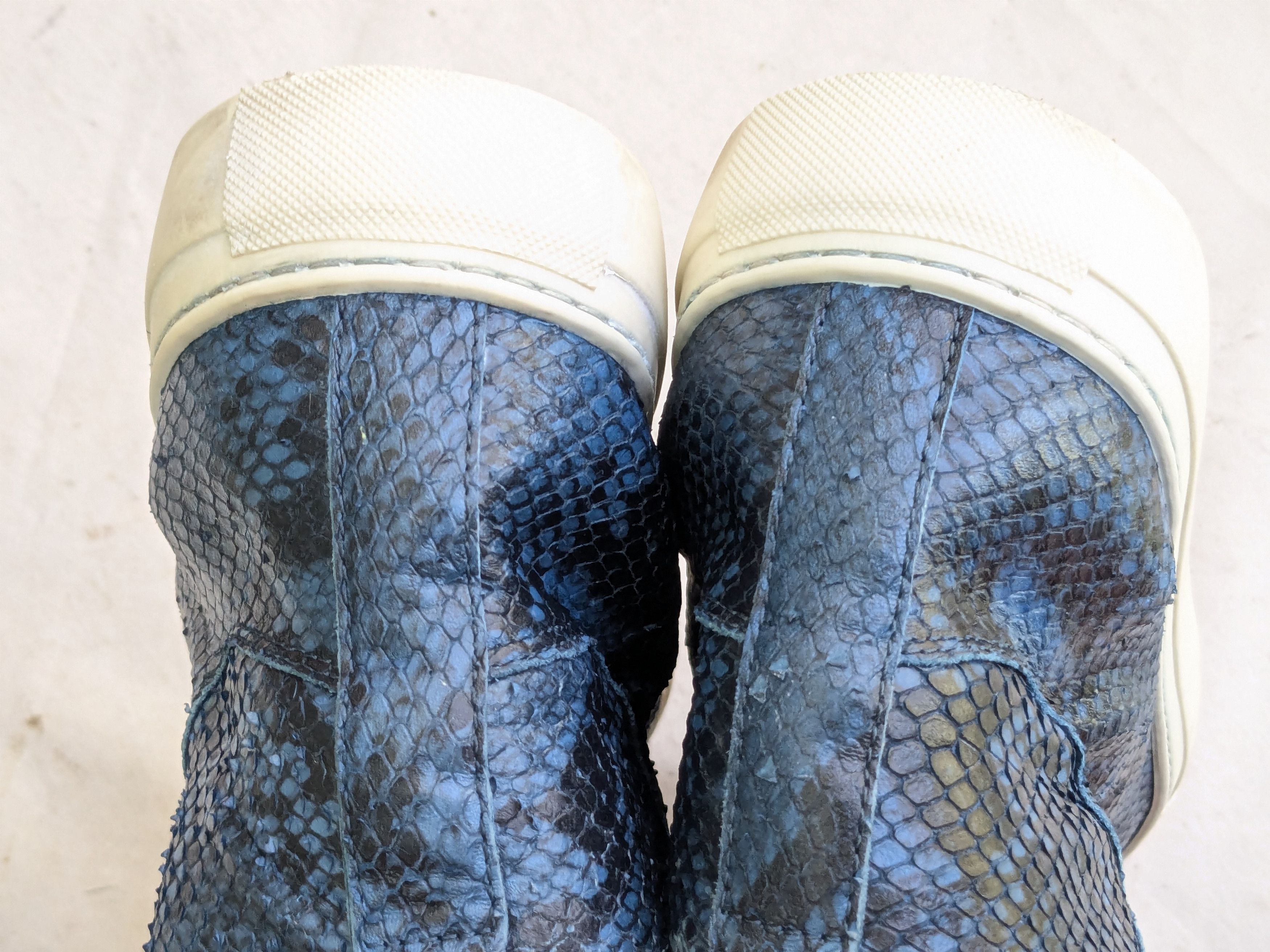 Balenciaga Balenciaga Arena Blue 12 High Tops Leather Snakeskin Size US 12 / EU 45 - 13 Thumbnail