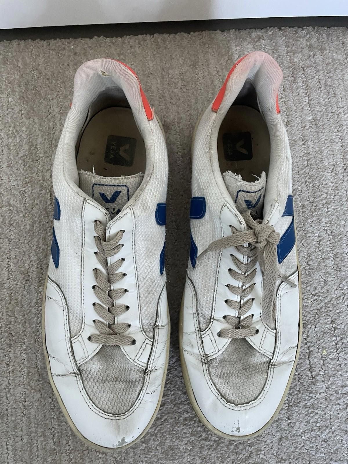 Veja Veja Men V-12 White Orange Blue Gum Sneaker Size 11 Size US 11 / EU 44 - 4 Thumbnail