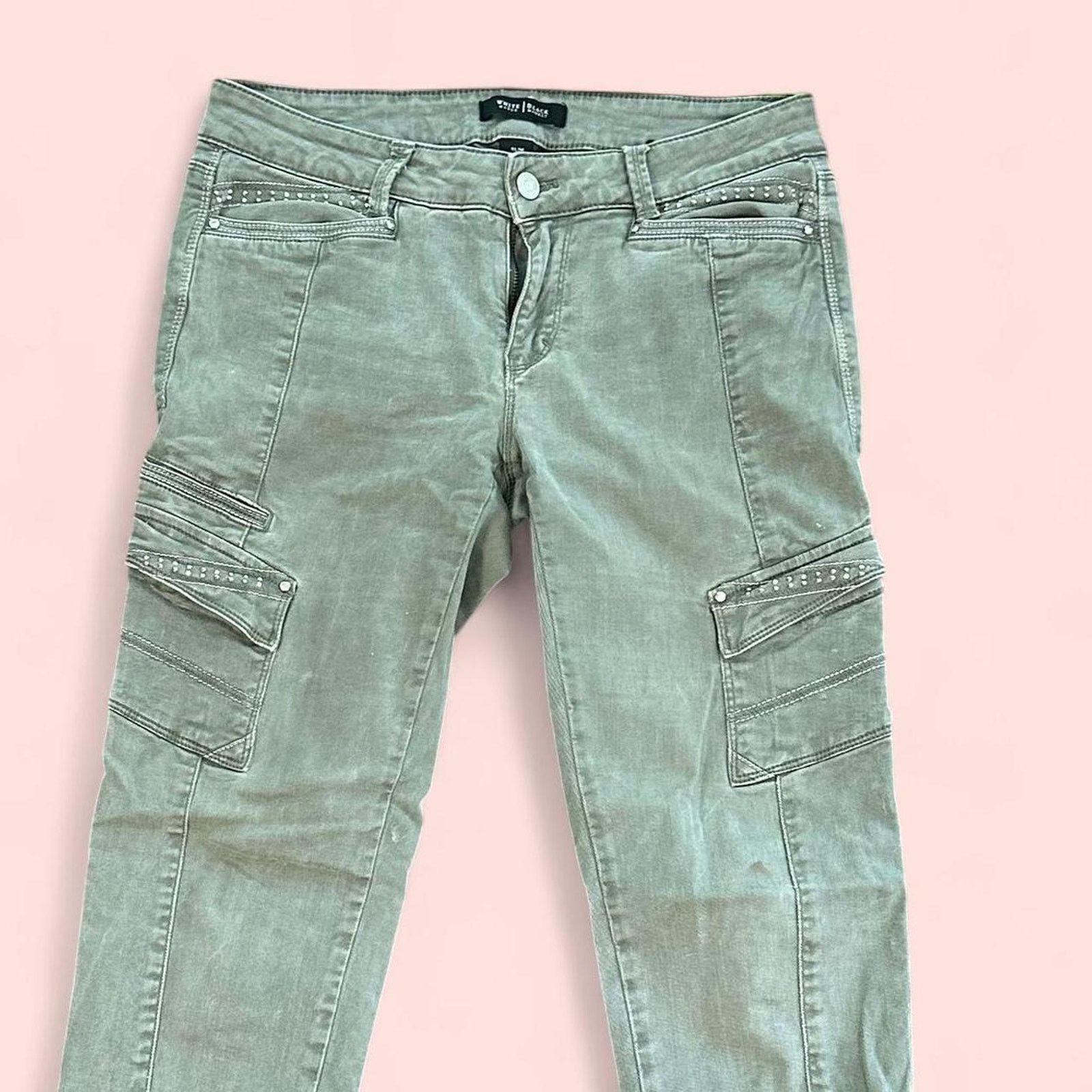 White House Black Market Green glammed slim ankle cargo Size 27" / US 4 / IT 40 - 2 Thumbnail