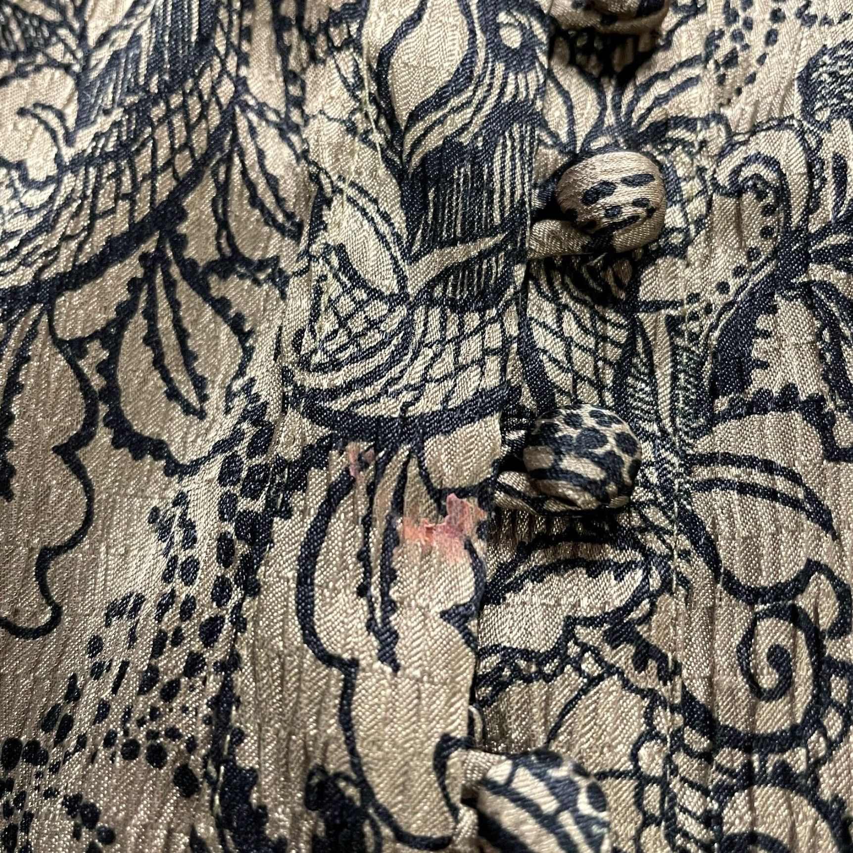 Apt. 9 VINTAGE Apt. 9 Floral Tie-Wront Belted Shirt Dress Midi Cap Sleeve Black Gold Women's Large Shirt Dress 90s Mens? Size L / US 10 / IT 46 - 6 Thumbnail