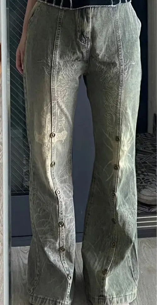 Jean washed jeans with print and flares Size US 30 / EU 46 - 2 Thumbnail