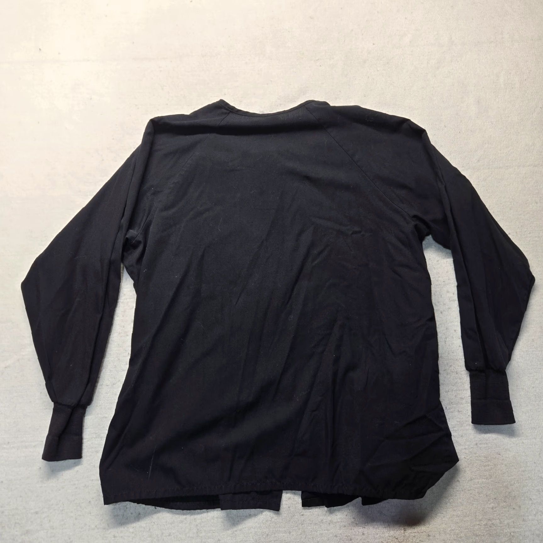 Vintage WS Gear Shirt Scrub Solid Black Nurse Doctor Top Adult XL Button Snap Black Scrub Shirt Unisex Mens Womens Size US XL / EU 56 / 4 - 8 Thumbnail