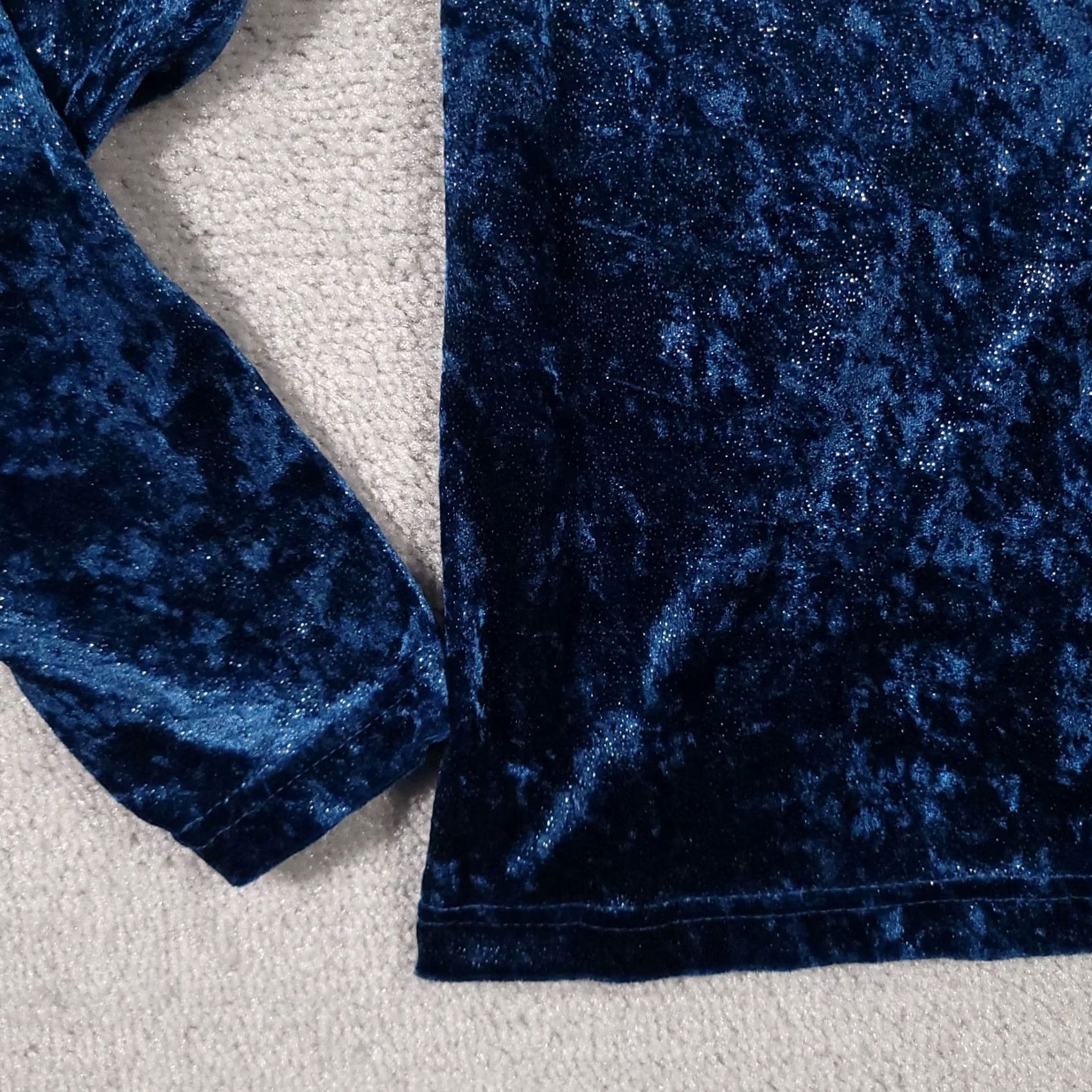 Wrangler VINTAGE Wrangler Shirt Women Large Blue Velour Western Cowgirl USA T-Shirt Fleece Velour Shimmer Regular Long Sleeve Casual Mens, Womens Size L / US 10 / IT 46 - 4 Thumbnail