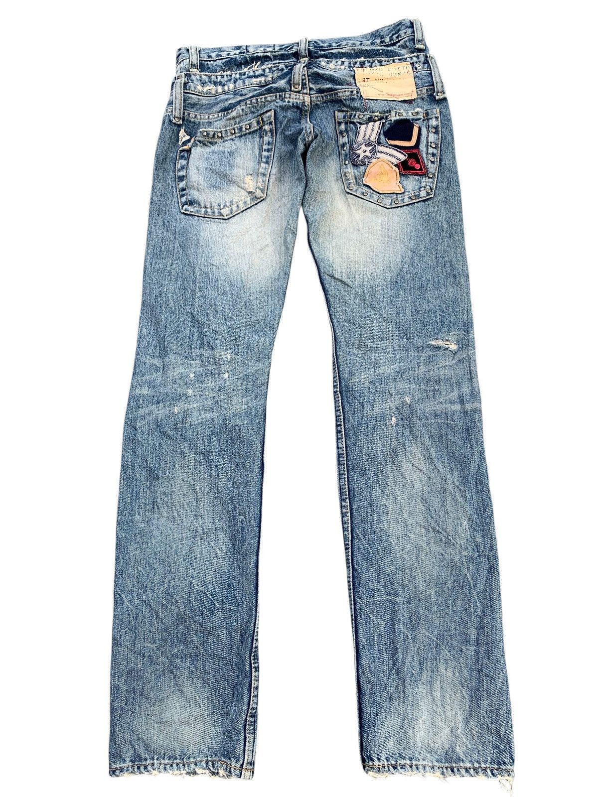 Kapital DOUBLE WAIST ANTGAUGE PUNK STYLE DISTRESSED DENIM Size US 29 - 4 Thumbnail