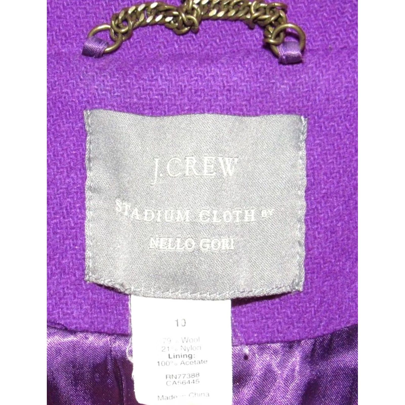 Doublet J CREW Royal Purple Nello Gori Double Breasted Stadium Cloth Coat Jacket 10 Size L / US 10 / IT 46 - 5 Thumbnail