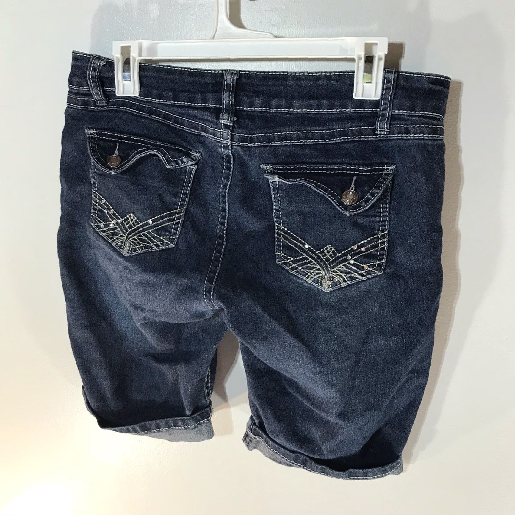 Vintage VINTAGE Spoiled Angel Bermuda Shorts Womens Size 10 Blue Denim Casual Summer Stretch Ladies Size 32" / US 10 / IT 46 - 3 Thumbnail