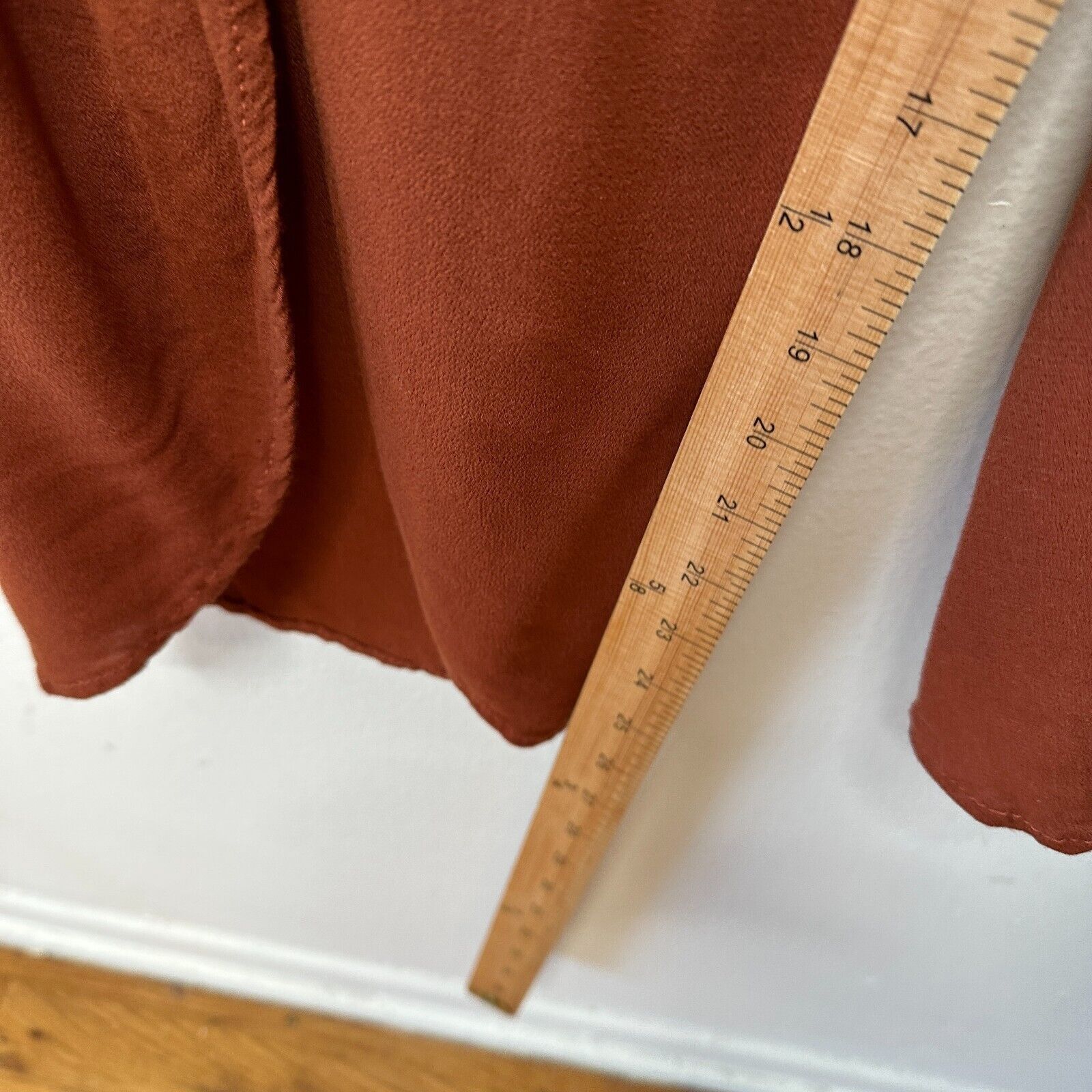 Other Angl Rust Ruffle Off-Shoulder Harem Slit Pant Jumpsuit S Size 27" / US 4 / IT 40 - 13 Thumbnail