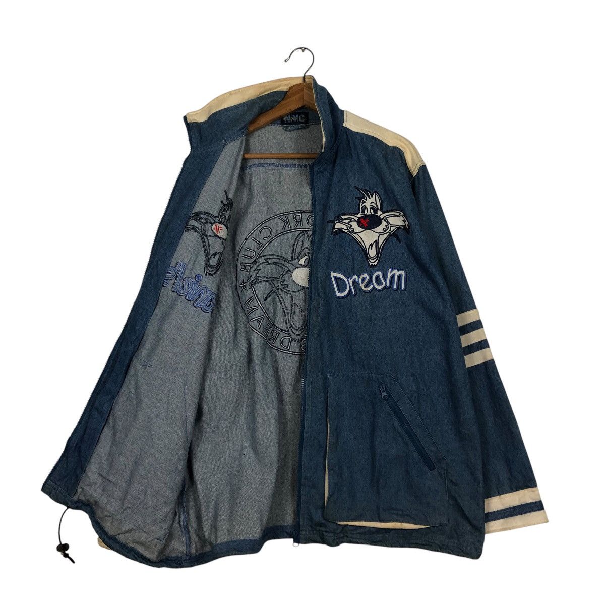 Cartoon Network 📌Vintage Zipper Denim Jacket New York Club Cartoon Big Logo Size US M / EU 48-50 / 2 - 12 Thumbnail
