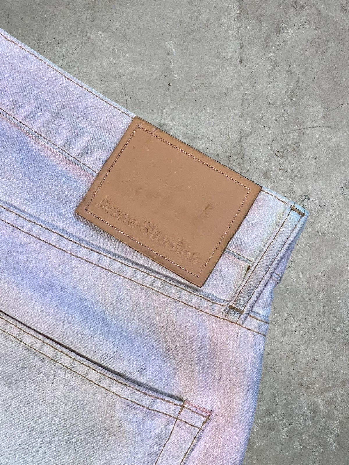 Acne Studios Acne Studios Pink Waxed Baggy Denims Size US 34 / EU 50 - 10 Thumbnail
