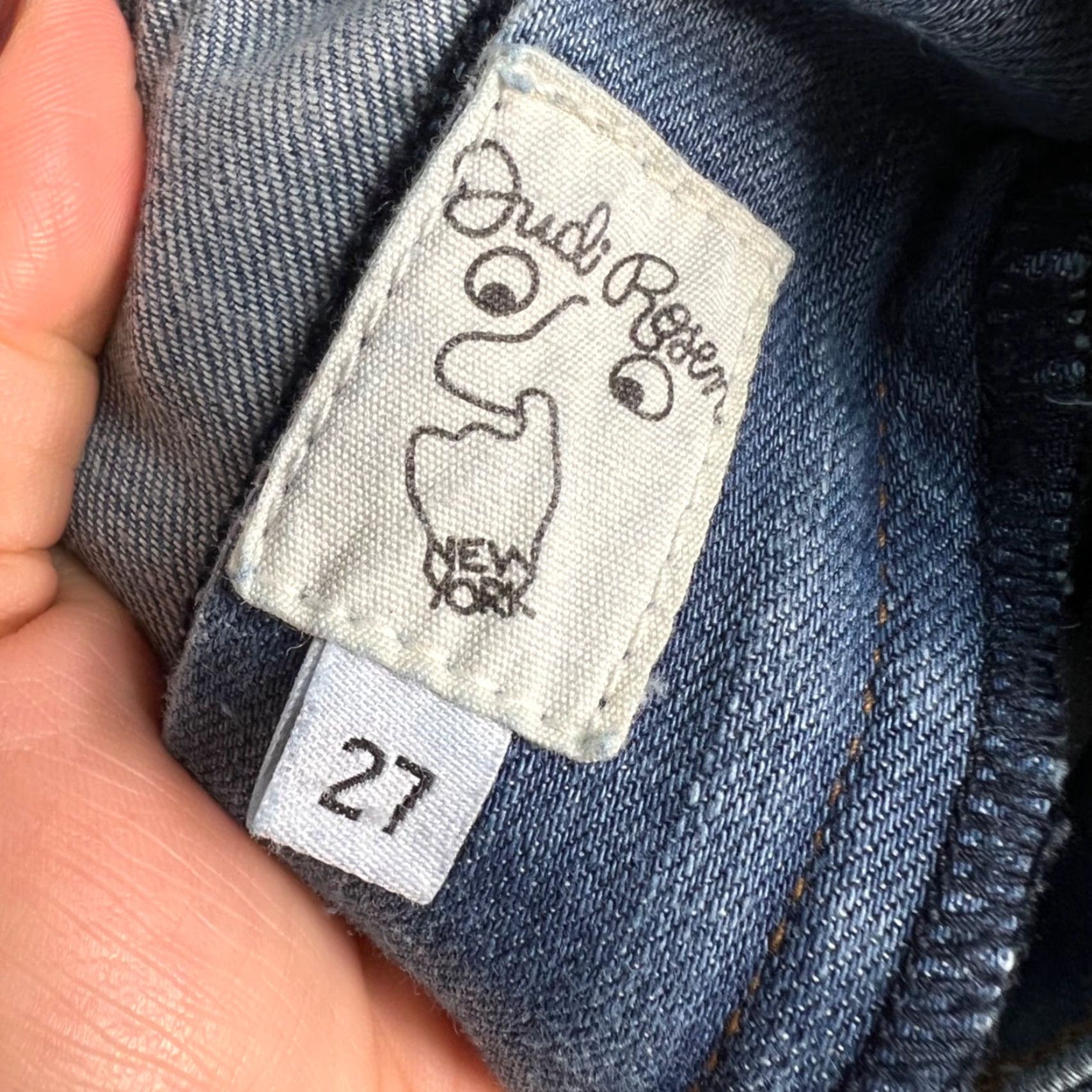 Denime Judi Rosen New York Womens Size 27 High-Waisted Straight-Leg Blue Denim Jeans Size 27" / US 4 / IT 40 - 3 Thumbnail