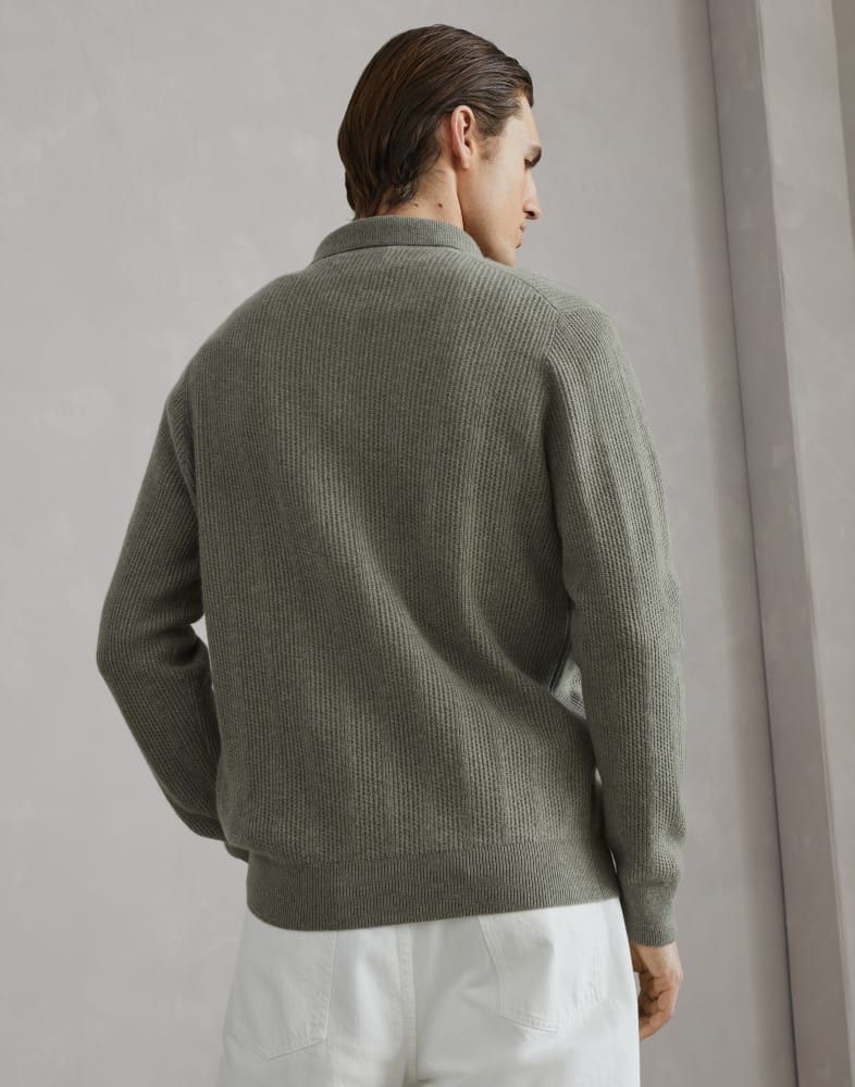 Brunello Cucinelli o1w1db10825 Knitted Polo Shirt in Green Size US S / EU 44-46 / 1 - 5 Thumbnail