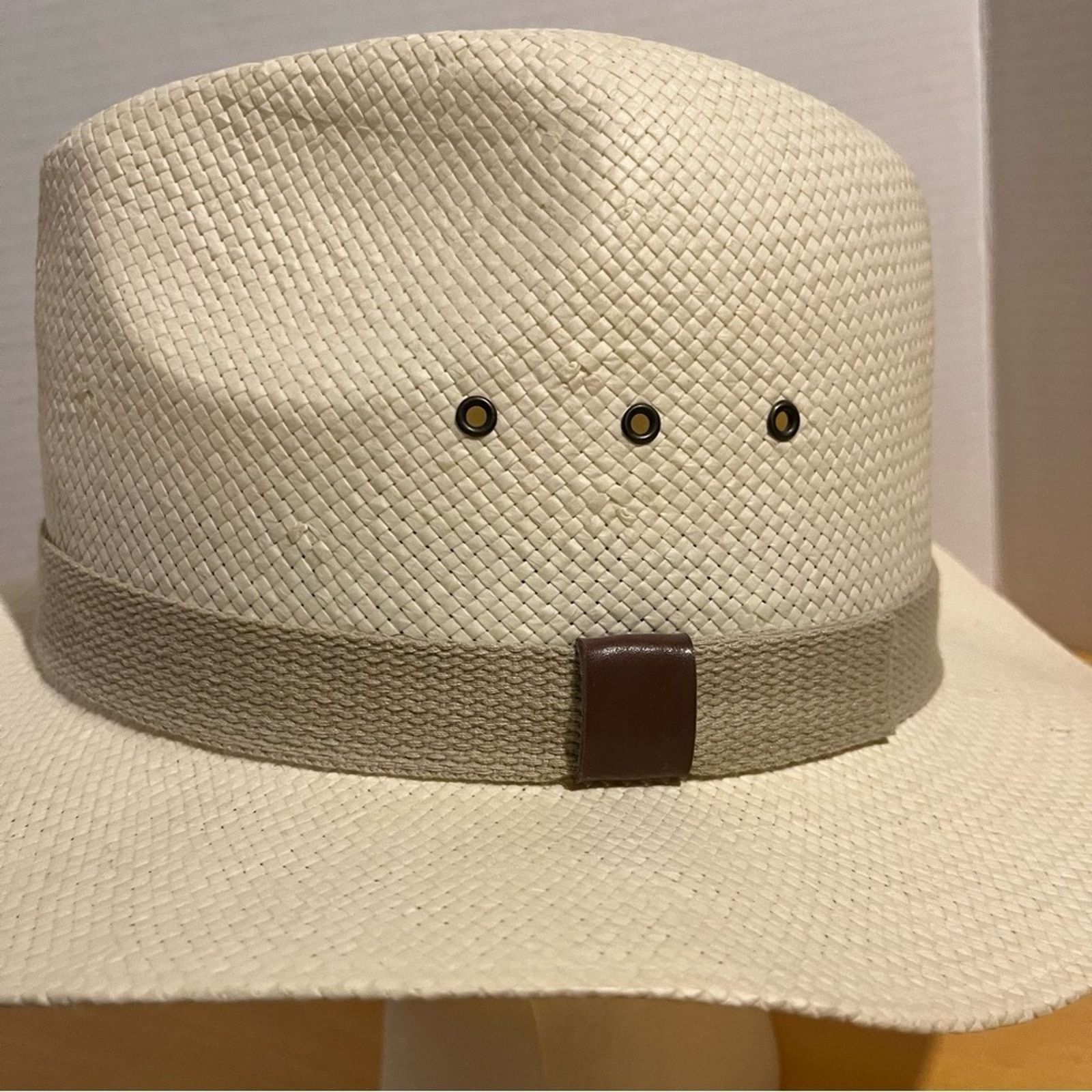Dockers Docker's Safari Wide Brim Straw Hat Men’s Size Medium M Tan Size ONE SIZE - 3 Thumbnail