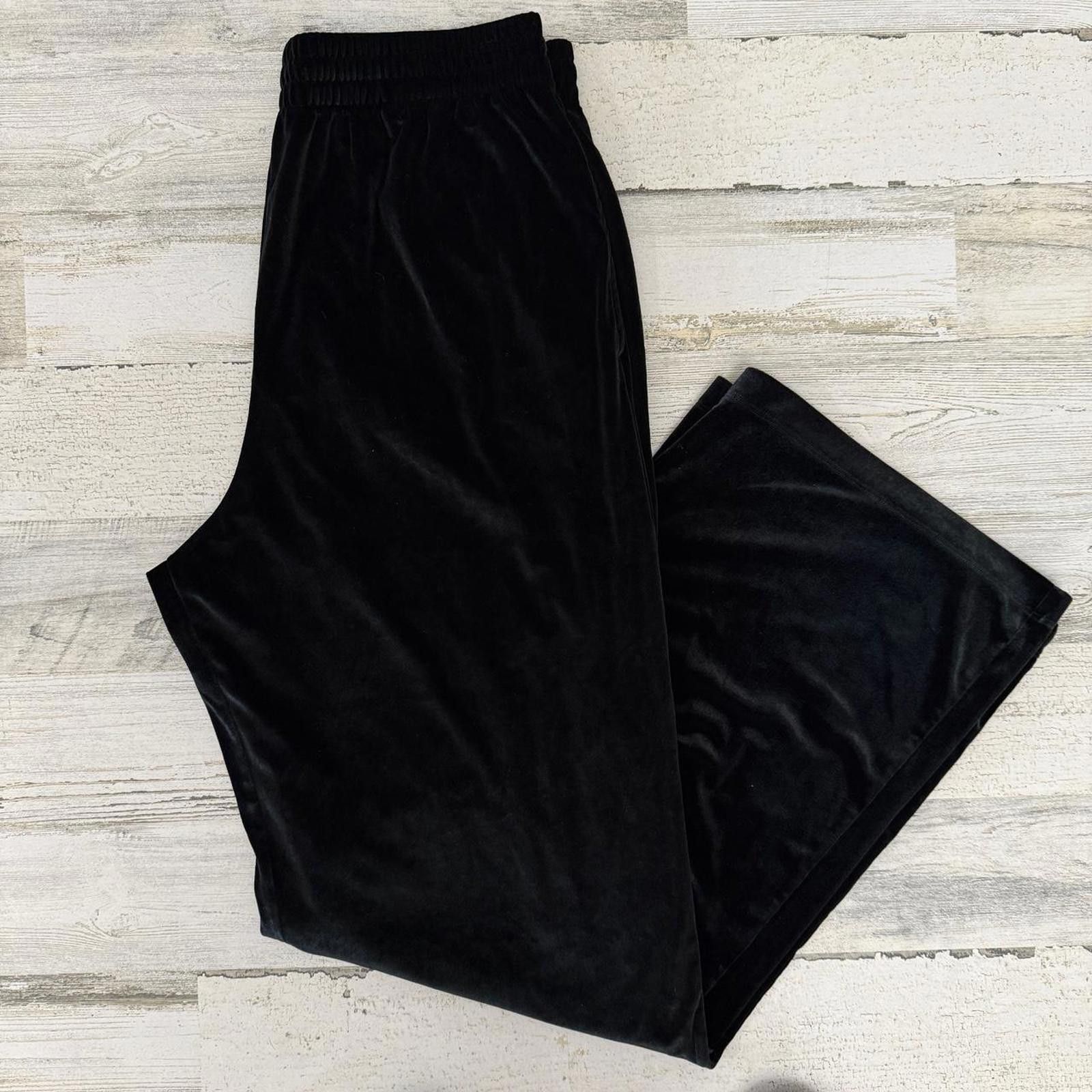 Designer Pink Velvet Rhinestone Victorias Secret Black Sweatpants L Size 36" / US 14 / IT 50 - 4 Thumbnail