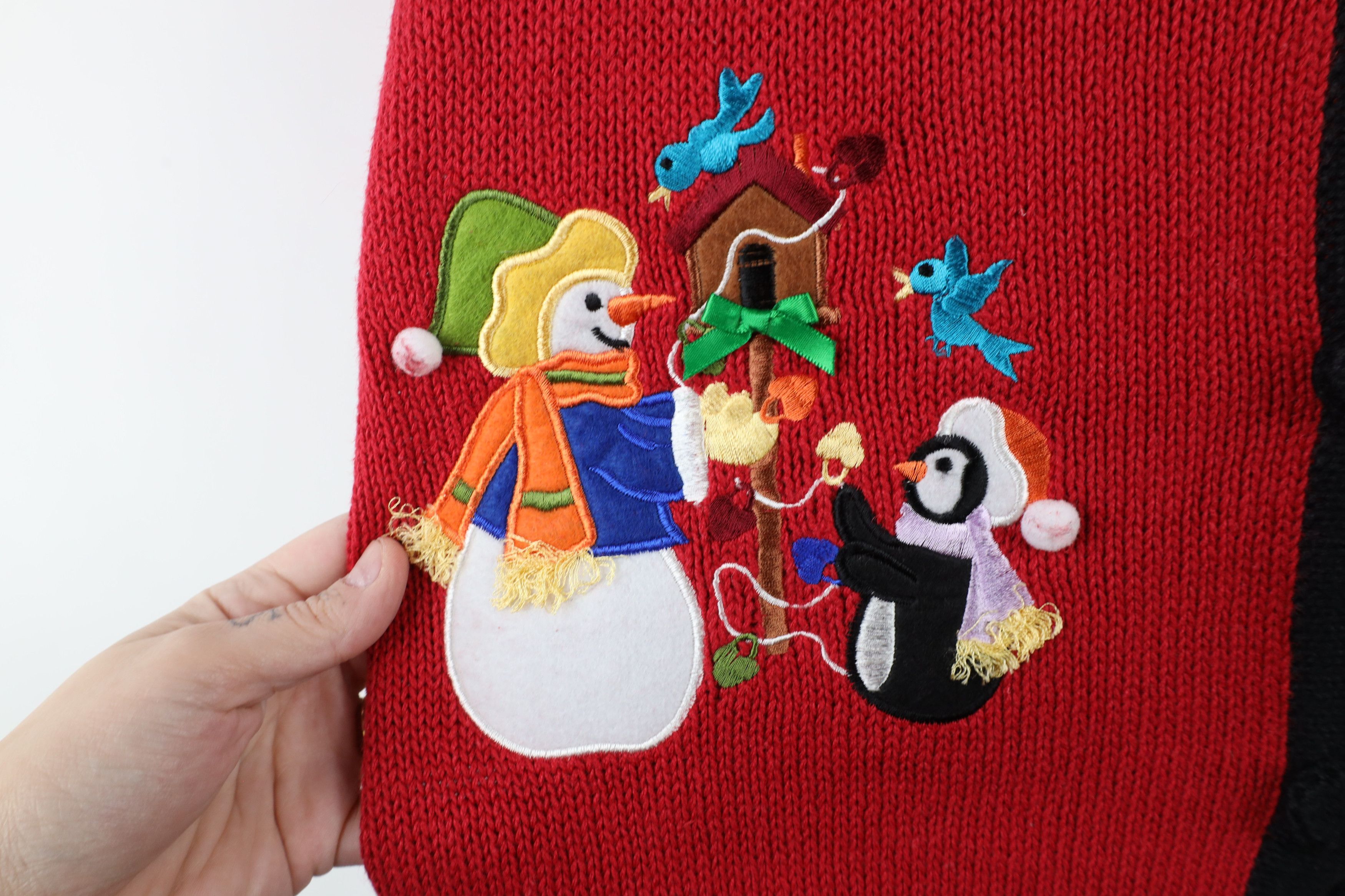 Vintage Vintage 90s Streetwear Christmas Snowman Cardigan Sweater Size XL / US 12-14 / IT 48-50 - 6 Thumbnail
