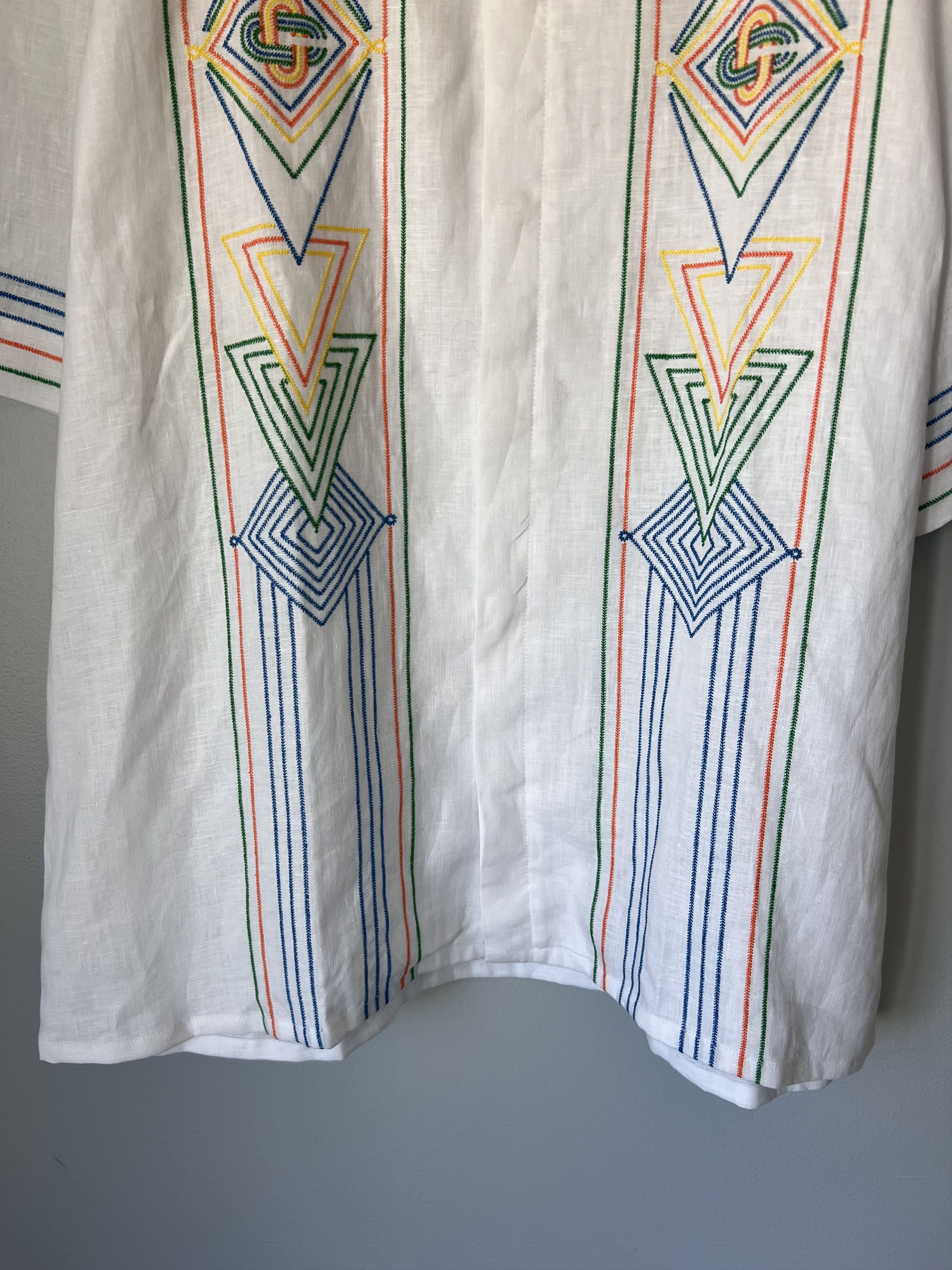 Casablanca Casablanca Musique Embroidered Linen Button Up Shirt Size US XL / EU 56 / 4 - 3 Thumbnail