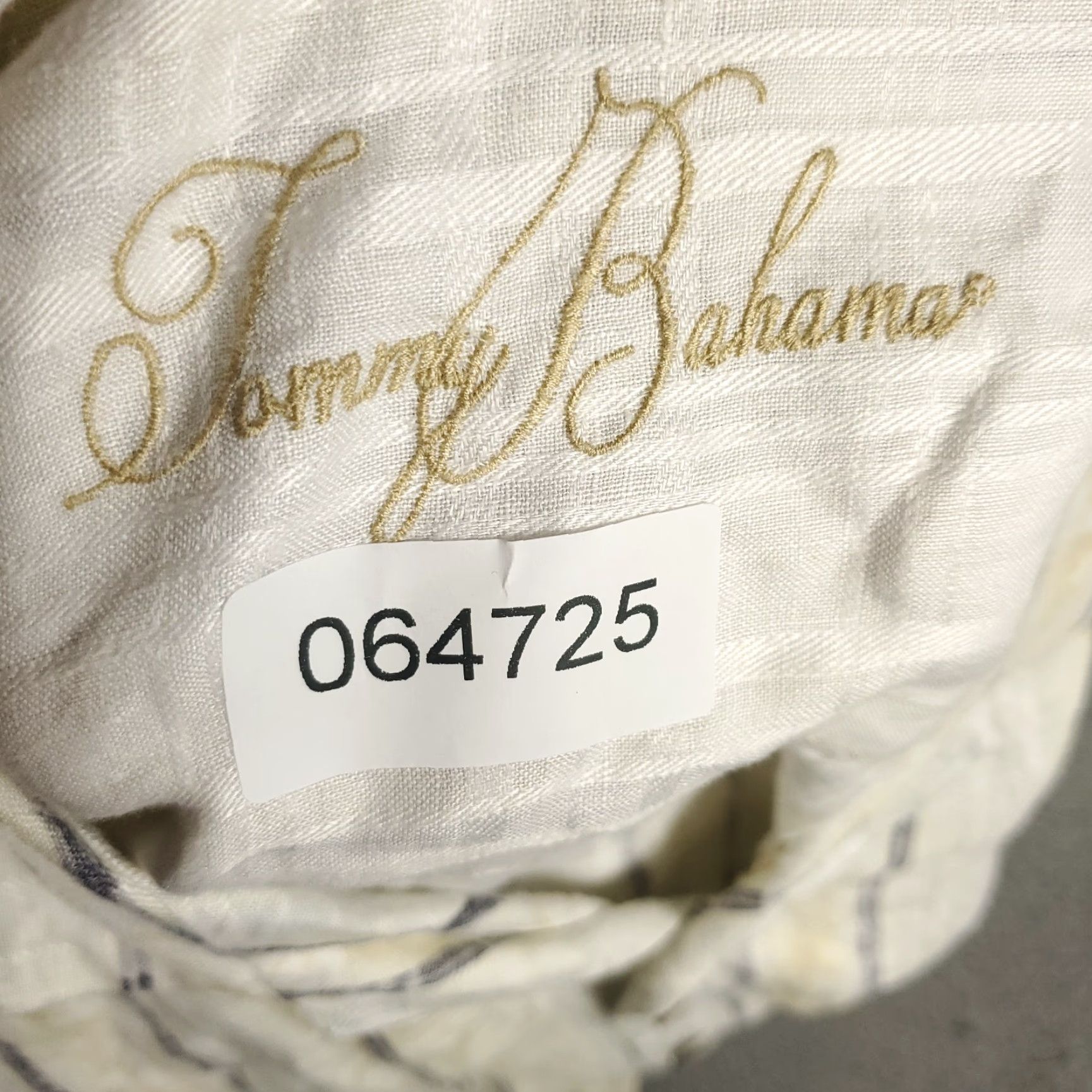 Tommy Bahama Tommy Bahama Shirt Mens Medium Beige Striped Linen Hawaiian Button Up Size US M / EU 48-50 / 2 - 8 Thumbnail