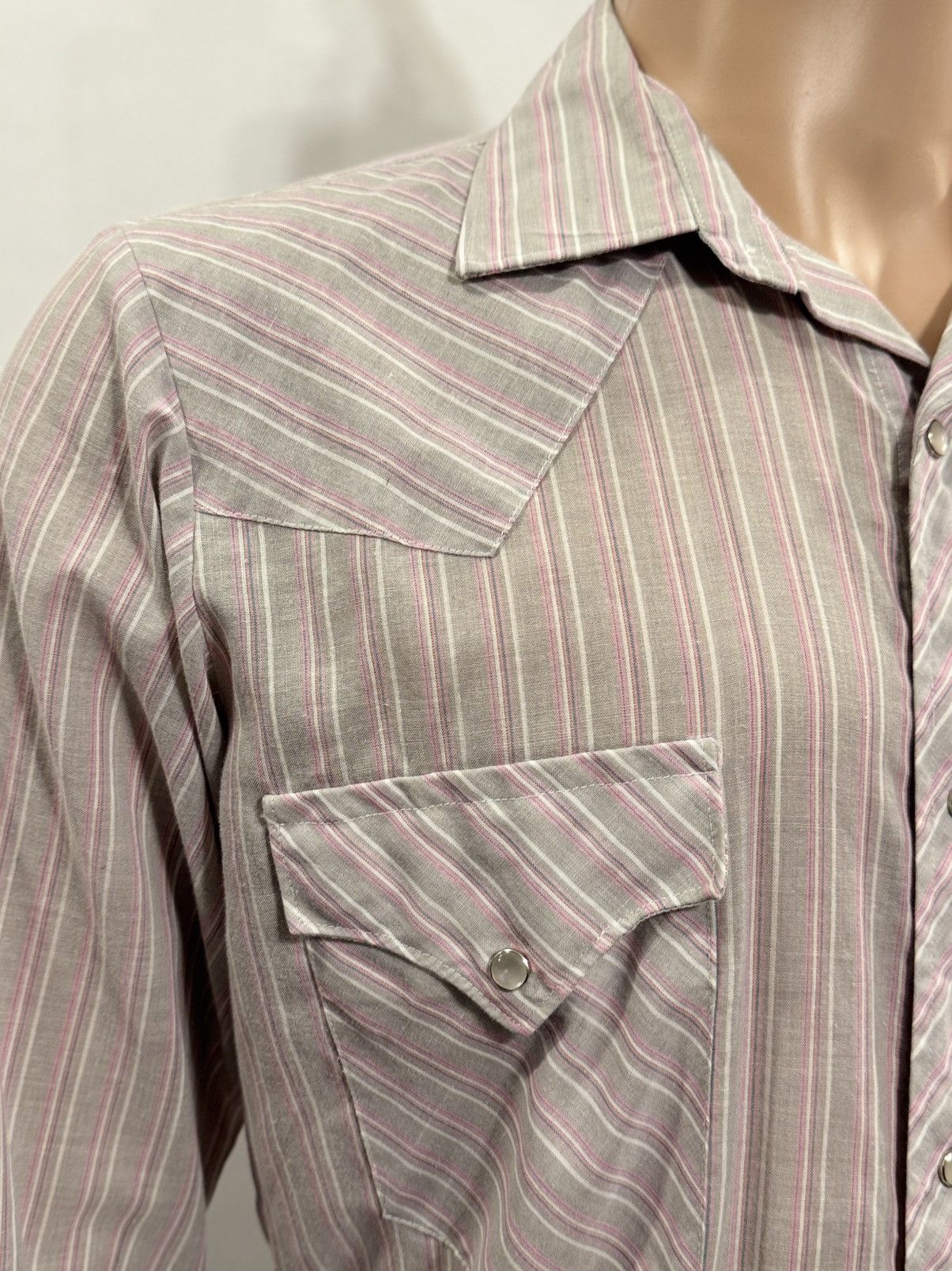 Vintage Men’s 1970’s Striped Western Snap Shirt Size US L / EU 52-54 / 3 - 3 Thumbnail