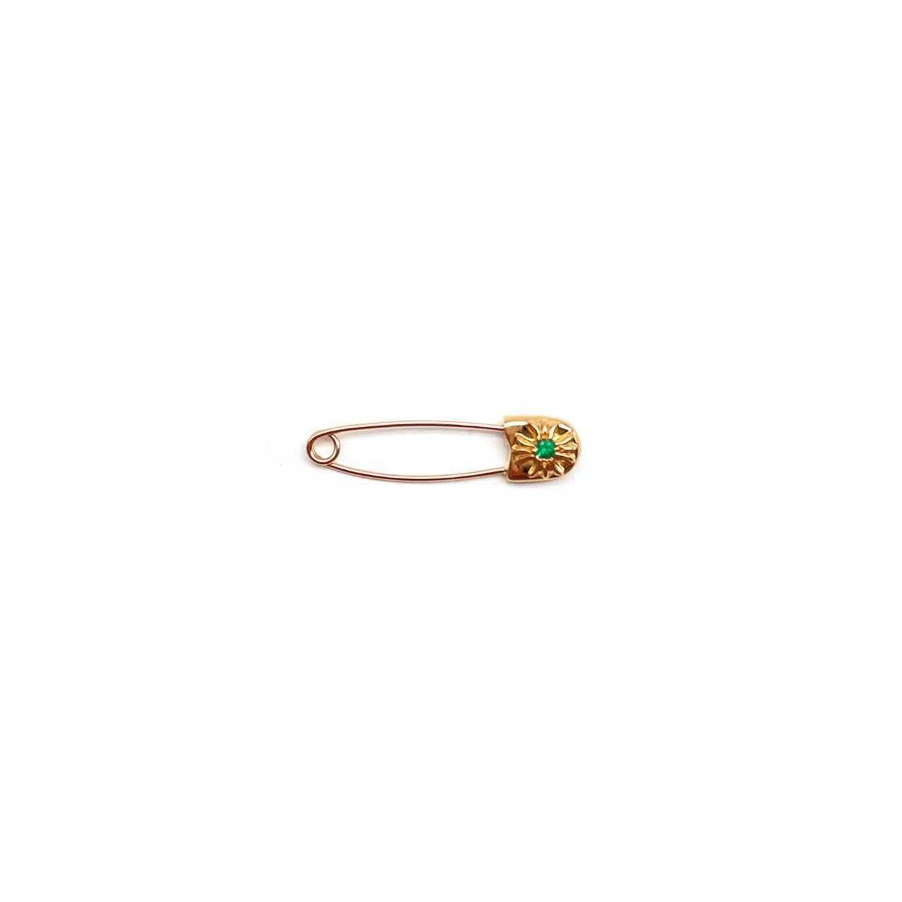 Chrome Hearts Chrome Hearts 22K Gold Emerald Safety Pin Size ONE SIZE - 1 Thumbnail