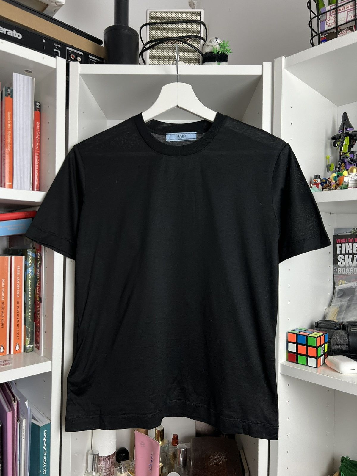 Designer × Prada Prada black basic cotton t-shirt XS designer luxury casual Size XS / US 0-2 / IT 36-38 - 1 Thumbnail