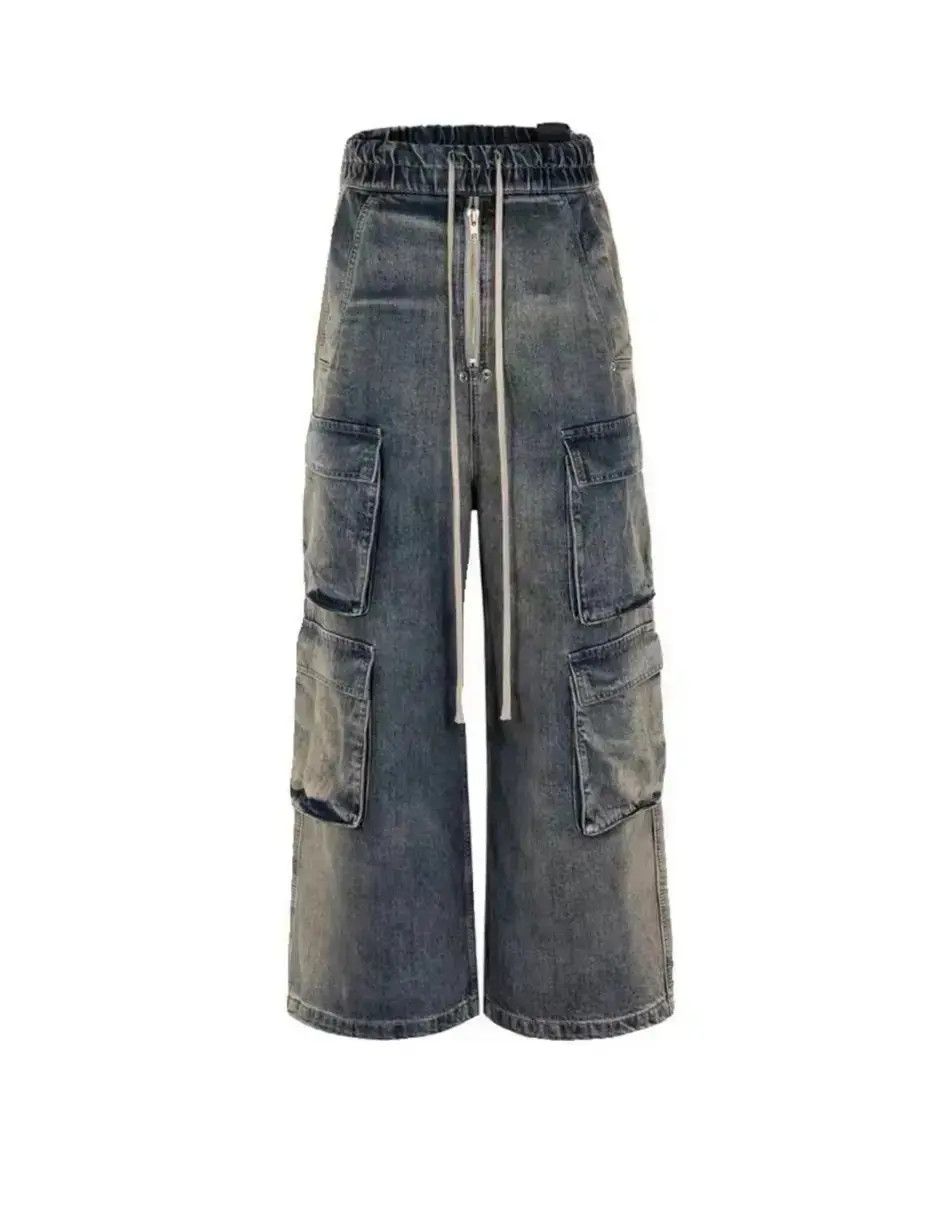 Japanese Brand Heavy vintage gradient washed wide-leg loose jeans Size US 34 / EU 50 - 6 Thumbnail