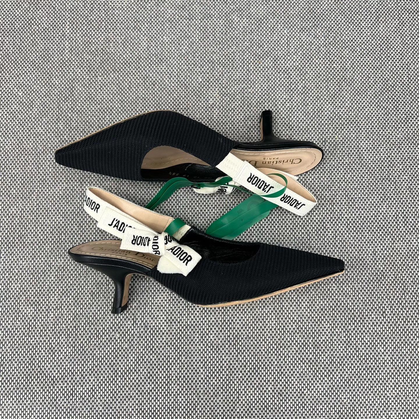 Dior DIOR J'Adior Embroidered Strap B&W Heels 35.5 Size US 5 / IT 35 - 2 Thumbnail