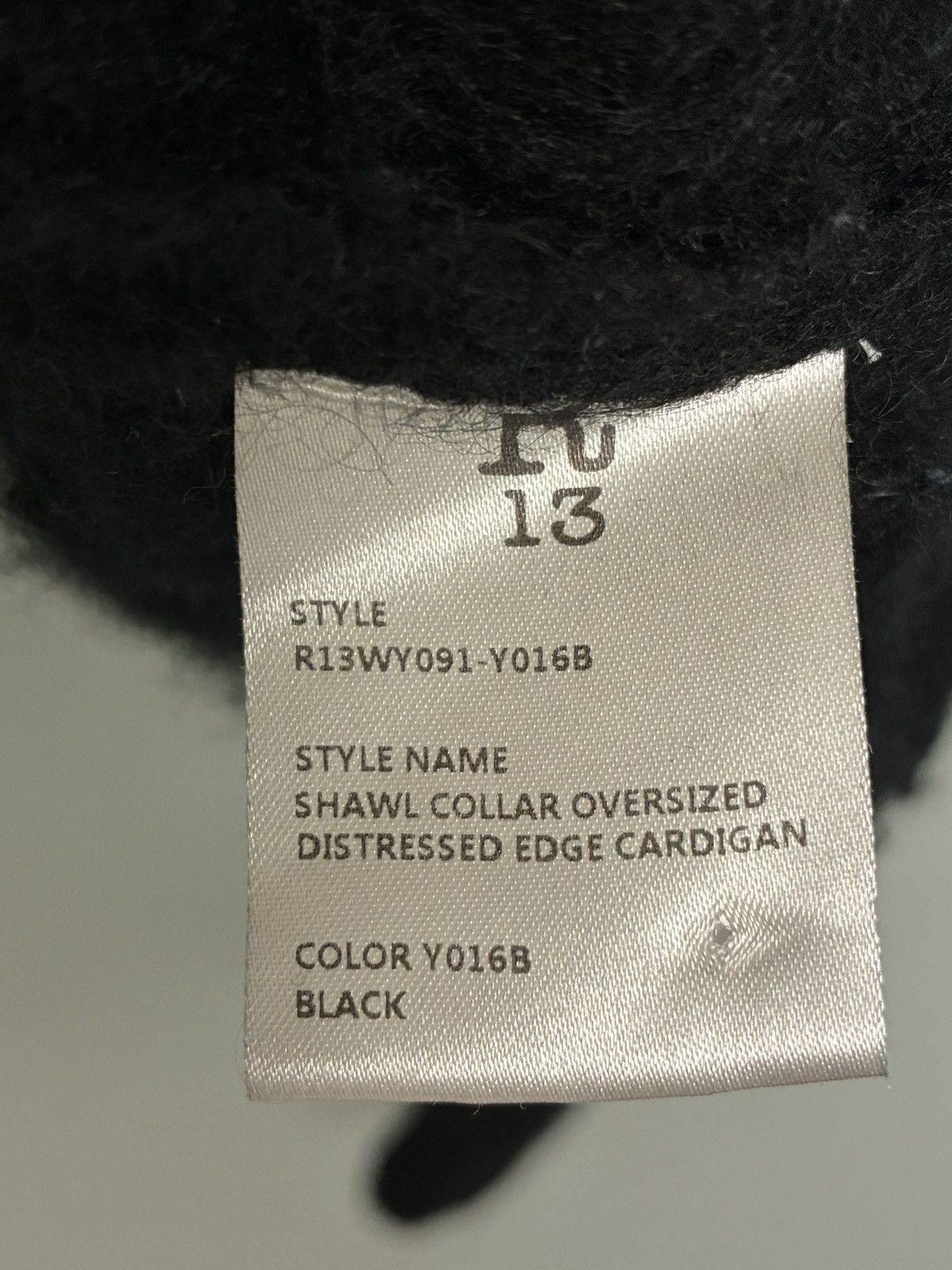 R13 Shawled Cashmere Distressed Edge Cardigan Size US L / EU 52-54 / 3 - 8 Thumbnail