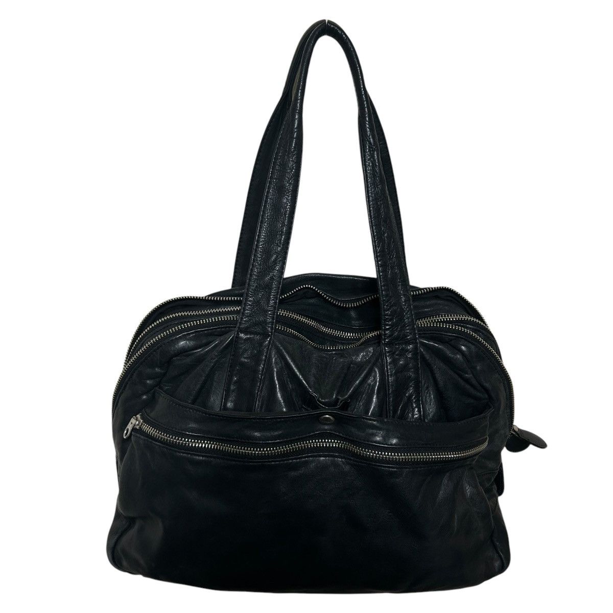 Designer × Vintage × Yohji Yamamoto Vintage Yohji Yamamoto black multi zip leather bag Size ONE SIZE - 3 Thumbnail