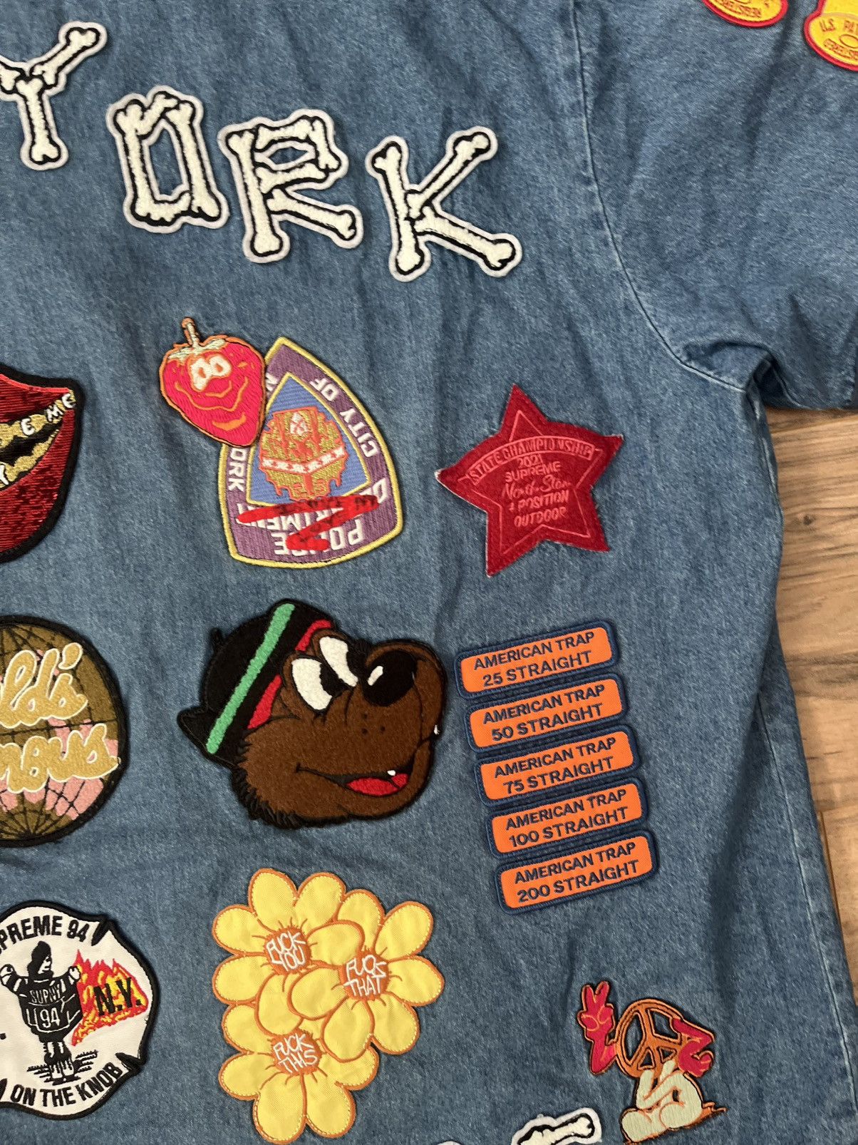 Supreme Supreme Patches Denim Baseball Jersey Size US L / EU 52-54 / 3 - 7 Thumbnail