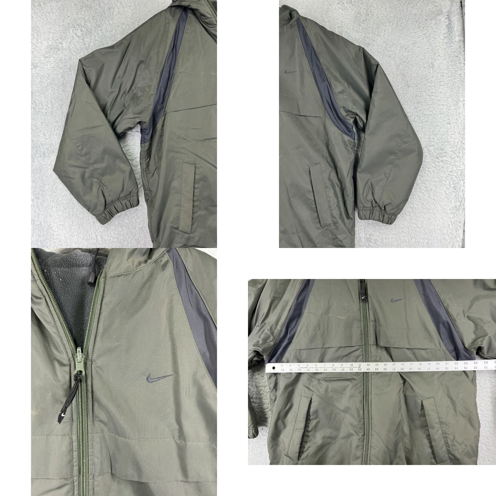 Nike Nike Jacket Men L Green Gray OD Full Zip Hood Hiking Camping Outdoor Waterproof Jacket Size US L / EU 52-54 / 3 - 8 Thumbnail