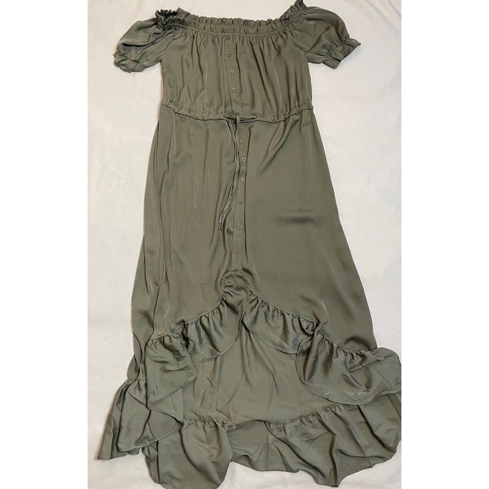 Other NWT New $195 Stellah High-Low Tie-Waist Sage Shirtdress Siz Size M / US 6-8 / IT 42-44 - 9 Thumbnail