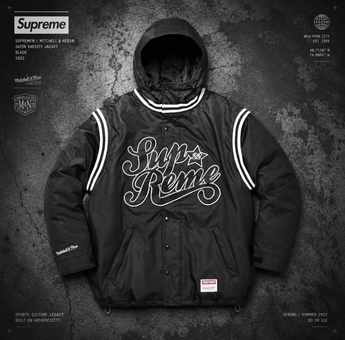Mitchell & Ness × Supreme SS22 SUPREME x MITCHELL & NESS QUILTED
