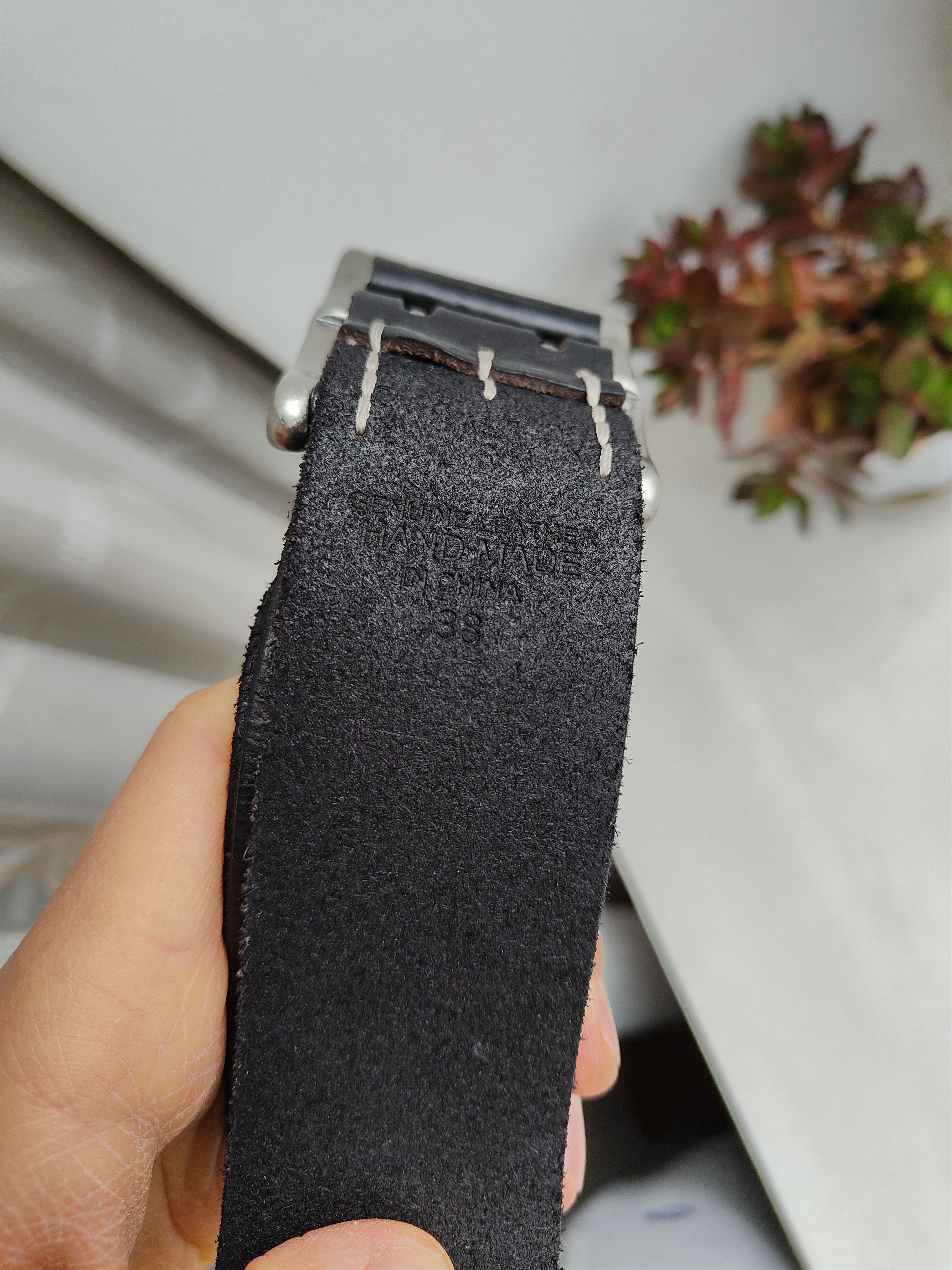 Genuine Leather Vintage Leather Belt Linea Pelle Genuine Leather Men's Belt Size ONE SIZE - 8 Thumbnail