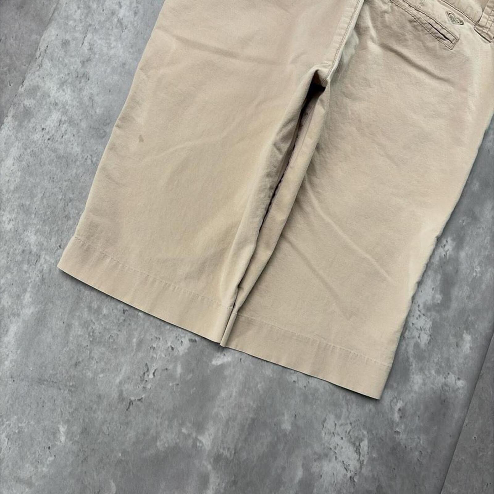 Royal Robbins Y2K Beige Roxy Quiksilver Grunge Capri Skater Shorts Size 32" / US 10 / IT 46 - 4 Thumbnail