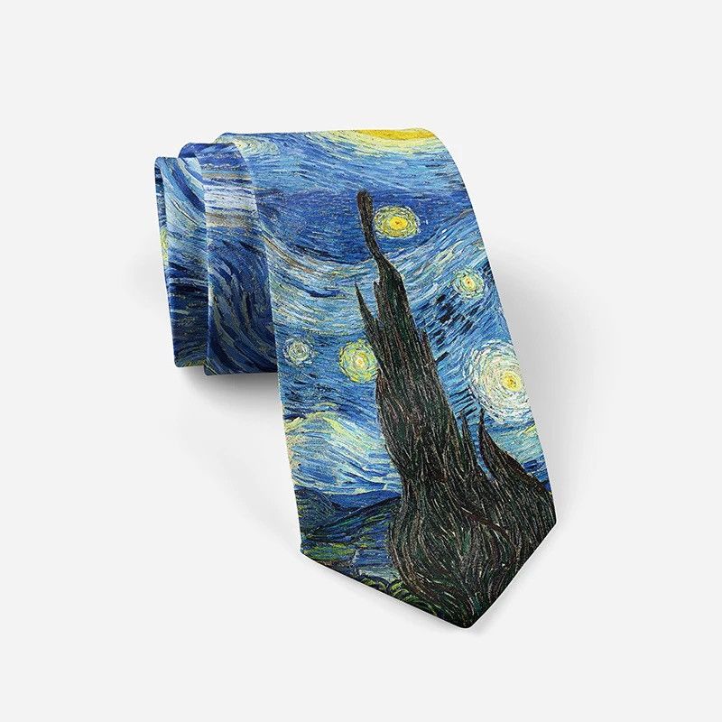 Other Star Moon Night Retro Fun 8cm Wide Slim Necktie Size ONE SIZE - 3 Thumbnail