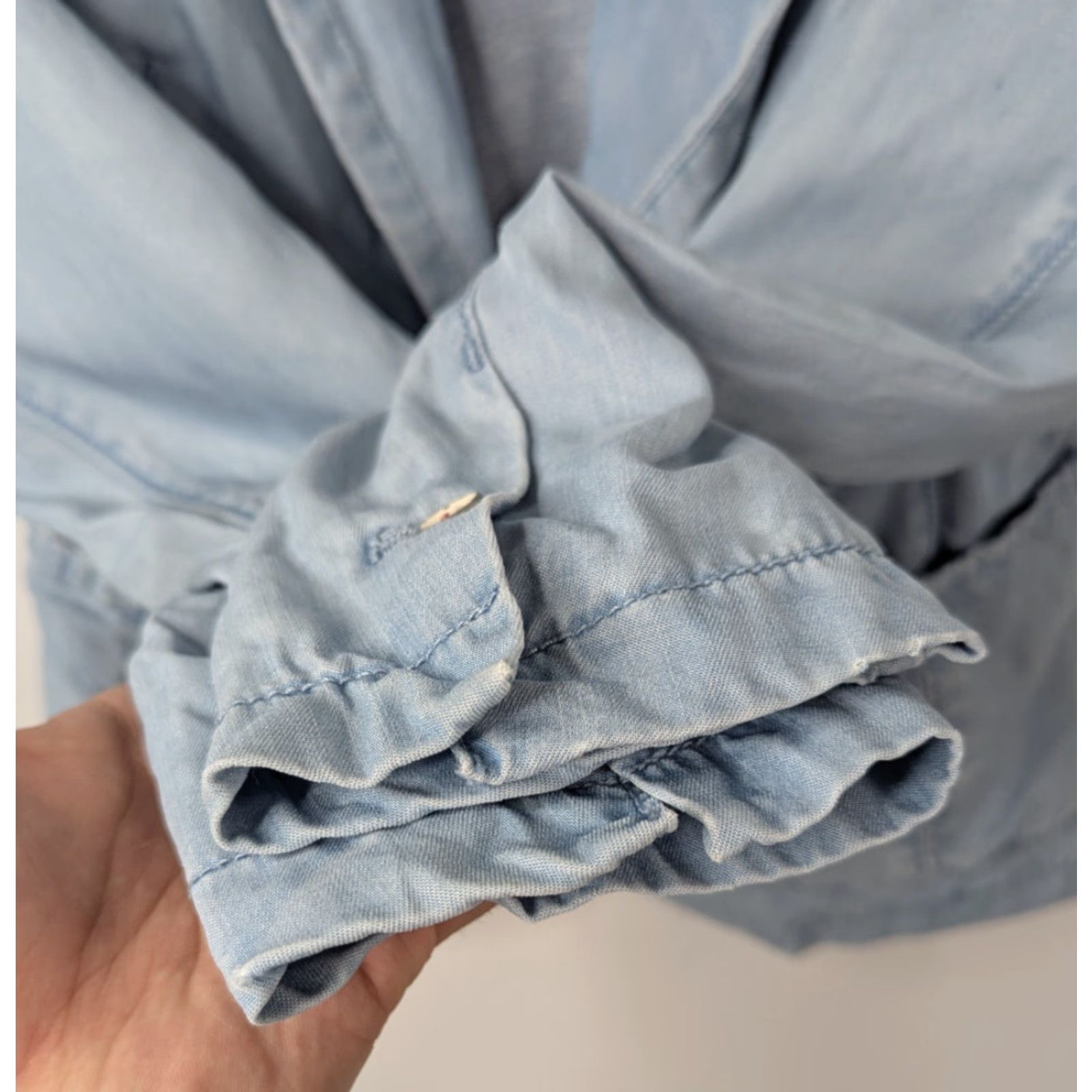 Anthropologie VINTAGE Pilcro & The Letterpress Newsy Chambray One Button Blazer Jacket Size Medium Size M / US 6-8 / IT 42-44 - 3 Thumbnail