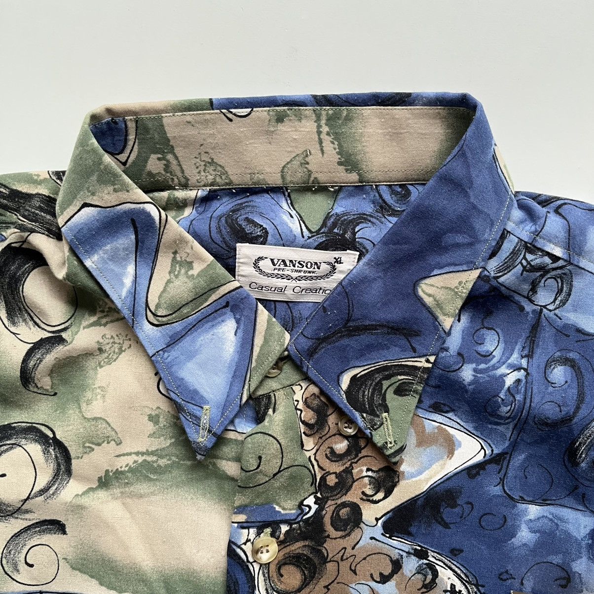 Vanson Leathers Vanson Abstract Print Button Shirt Size US XL / EU 56 / 4 - 4 Thumbnail