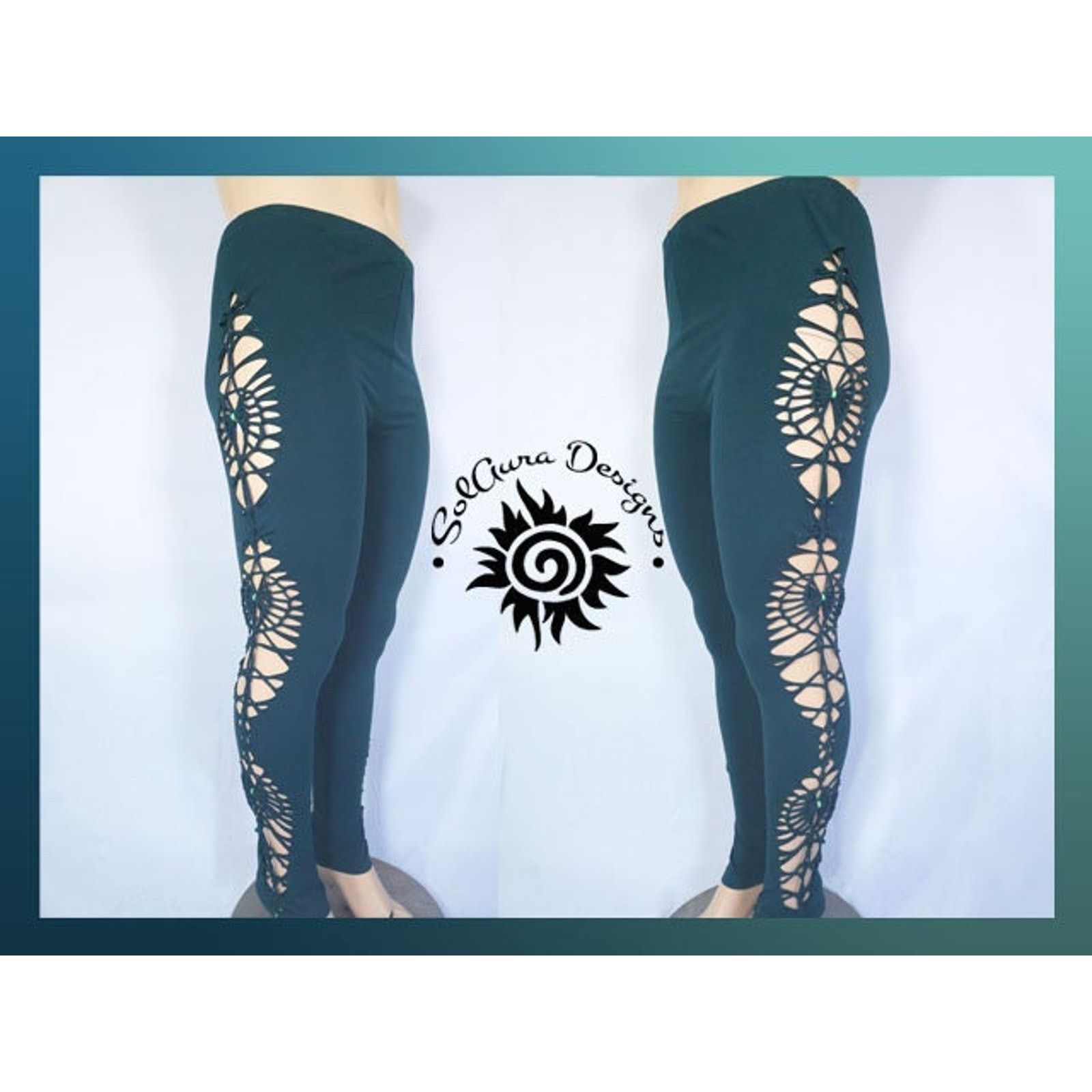 Other EMERALD VINES- 3XL - Leggings - Deep Green w/ Cute Side Cuts Size 42" / US 20 - 1 Thumbnail