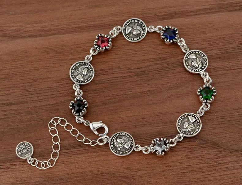 Jewelry Coin Shiny Crystal Charm Bracelet Size ONE SIZE - 3 Thumbnail