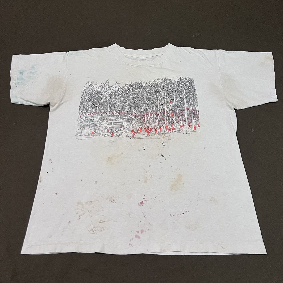 Vintage Vintage 90s B Johnson Tee A Day in the Wilderness Thrashed Size US L / EU 52-54 / 3 - 5 Thumbnail