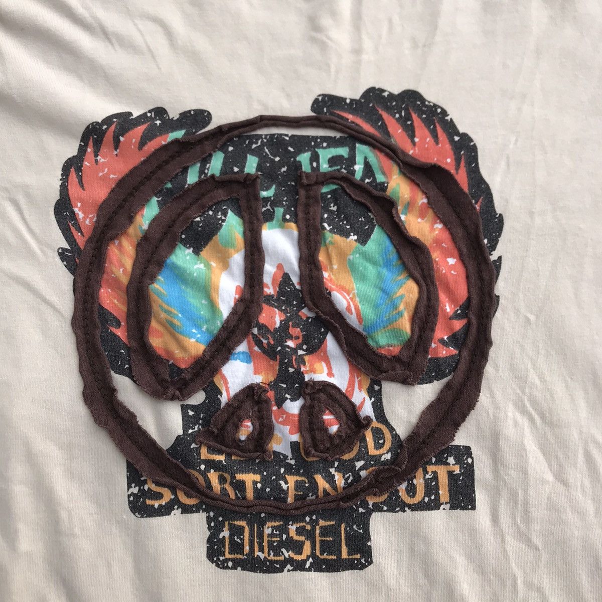 Diesel × Vintage Vintage Diesel Tshirt tee smiley logo acid house peace Cream Size US XL / EU 56 / 4 - 3 Thumbnail