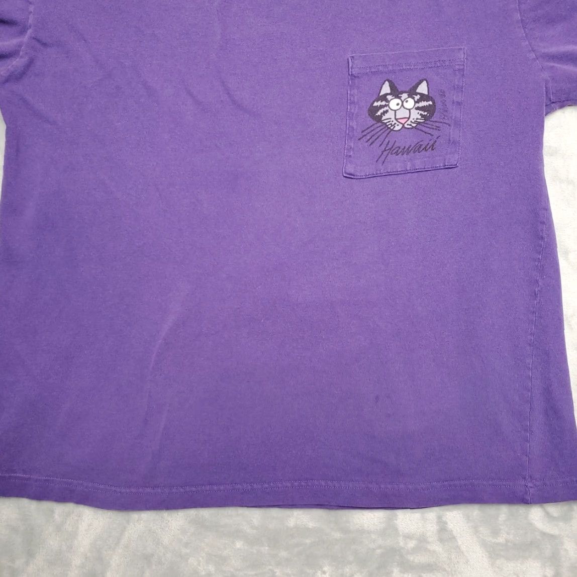 Vintage VINTAGE Crazy Shirts Shirt Mens XL Purple Cat Head Pocket TEE Size US XL / EU 56 / 4 - 2 Thumbnail