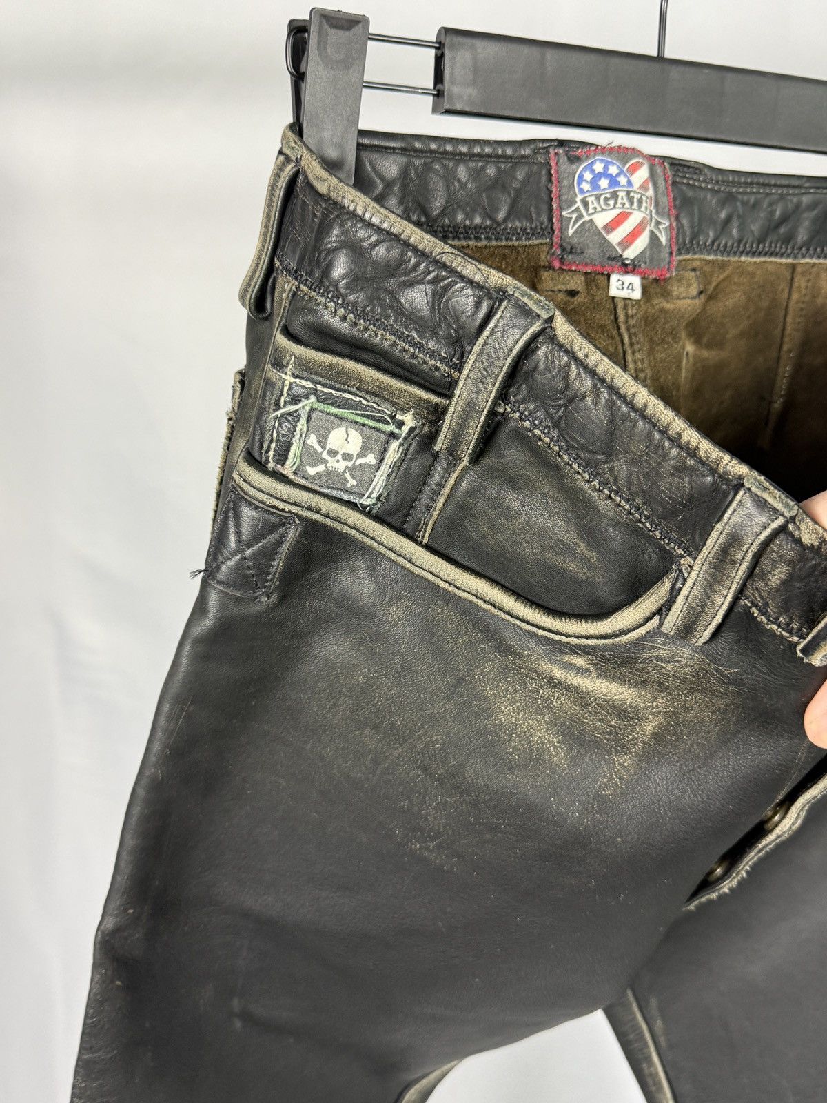 Other AGATHA Vintage Distressed Leather Pants Size US 34 / EU 50 - 4 Thumbnail